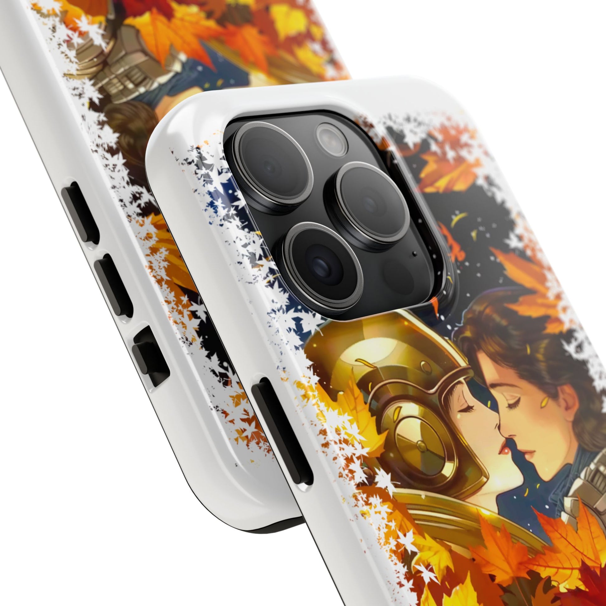 "Mad Love" Phone Case, Fall Themed,  Protector, Seasonal Tech Accessories, white.