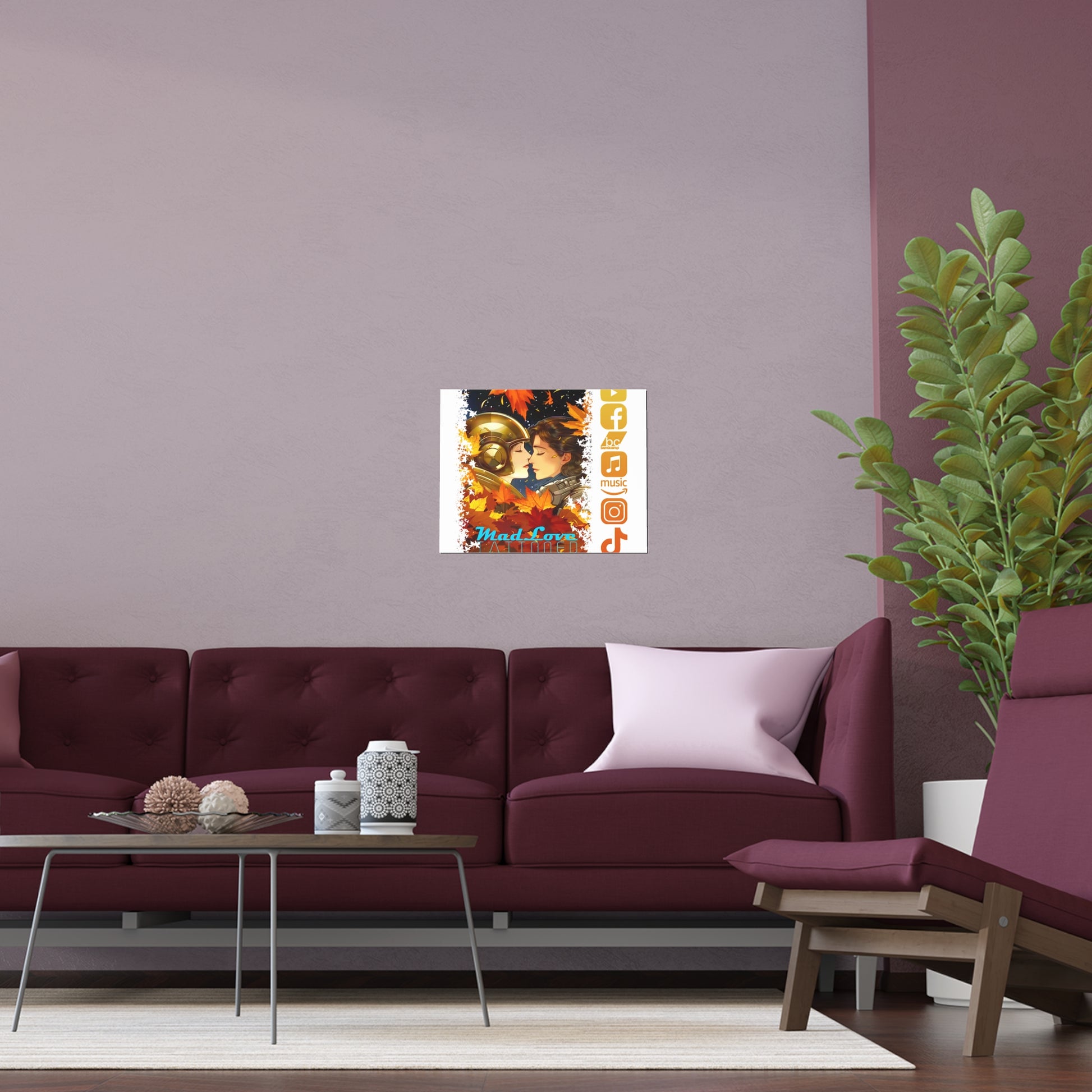 Silk Poster of Mad Love by Tattooed Balloon  (White Background)