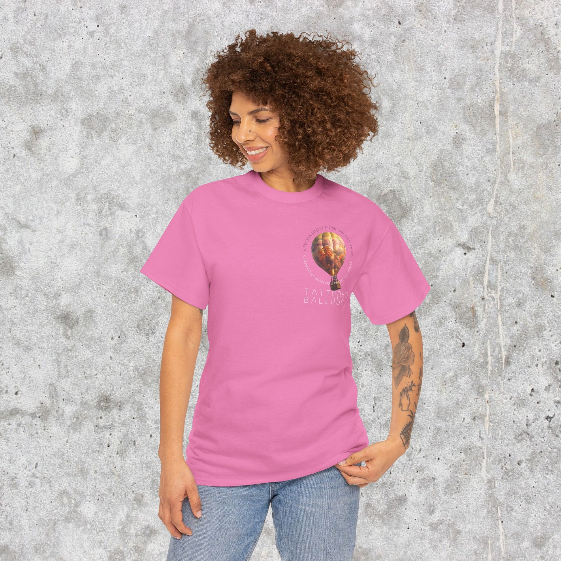 Tattooed Balloon Tee, Casual Wear, Outdoor Adventure T-Shirt, Festival Apparel, Summer Vibes Clothing, Unique Gift Idea