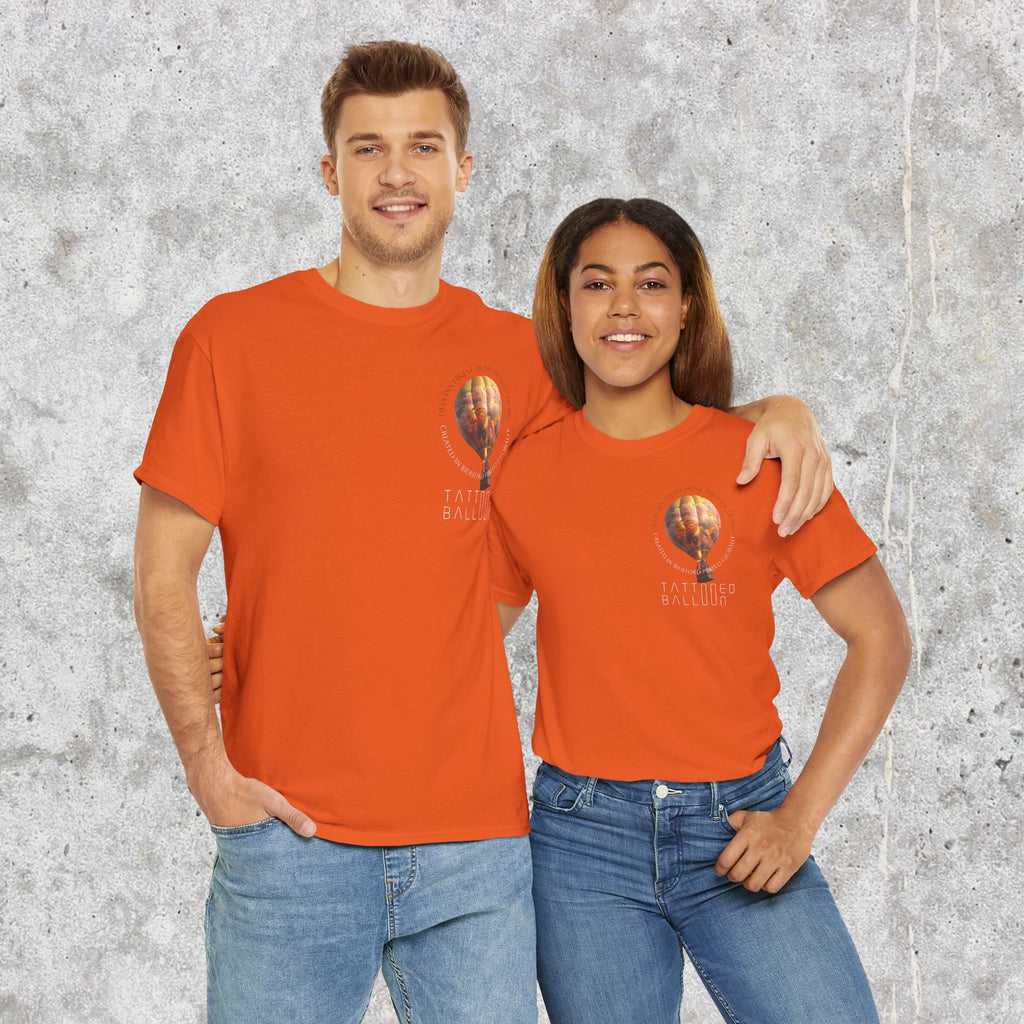 Tattooed Balloon Tee, Casual Wear, Outdoor Adventure T-Shirt, Festival Apparel, Summer Vibes Clothing, Unique Gift Idea