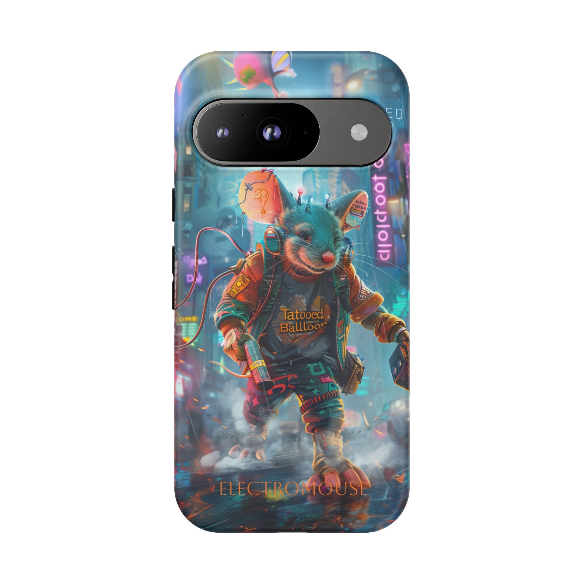 Electromouse Cyber City Design from Tattooed Balloon's 'Dirty Circuits' Album, Phone Cases