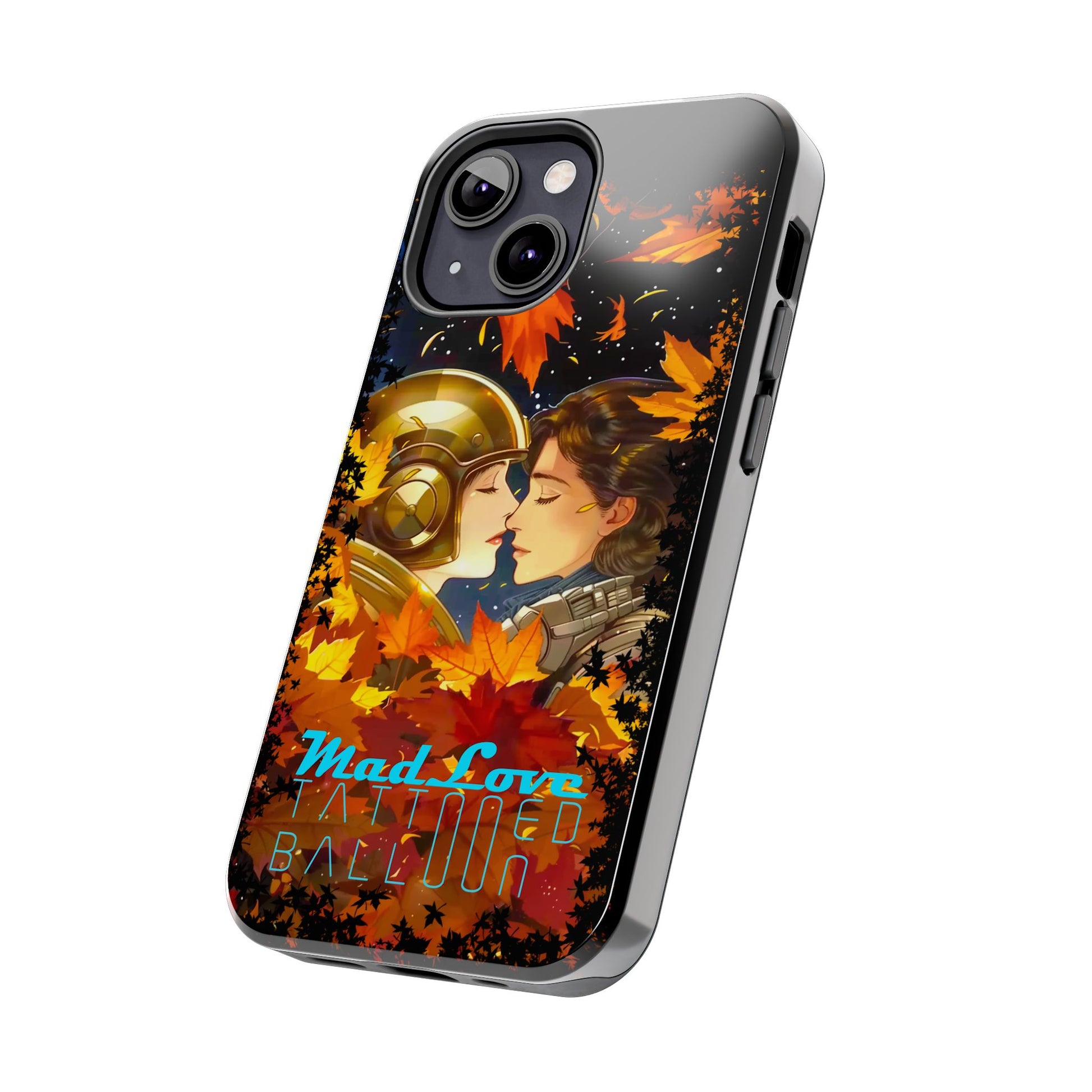 Tattooed Balloon, Unique Phone Covers, Mad Love Design, Autumn Vibes, Romantic Quotes Tough Phone Cases for Her | Fall Accessories, Couple Gifts,