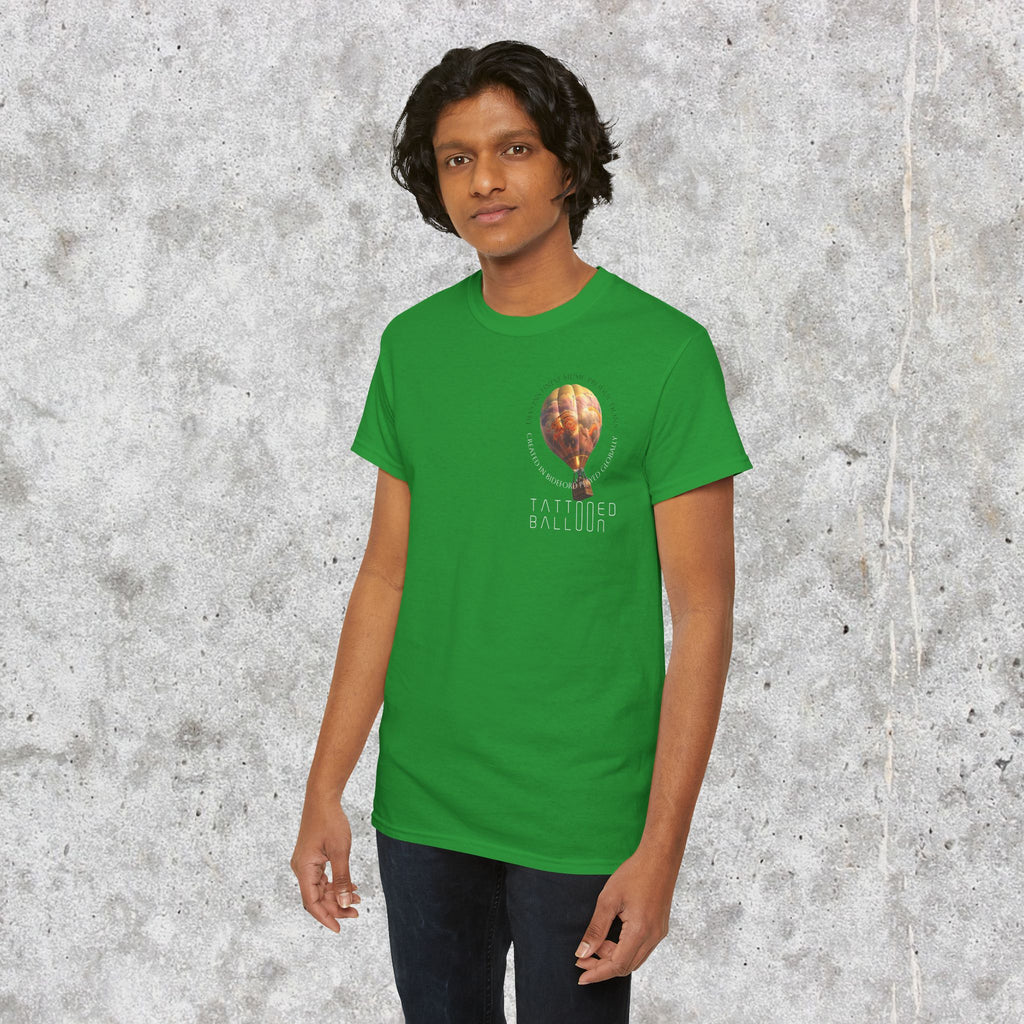 Tattooed Balloon Tee, Casual Wear, Outdoor Adventure T-Shirt, Festival Apparel, Summer Vibes Clothing, Unique Gift Idea