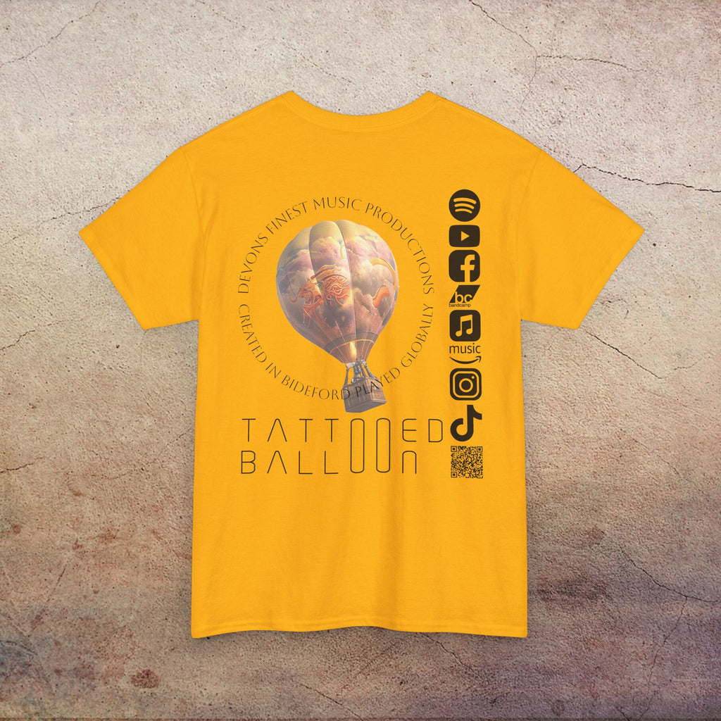 Tattooed Balloon Tee, Casual Wear, Outdoor Adventure T-Shirt, Festival Apparel, Summer Vibes Clothing, Unique Gift Idea