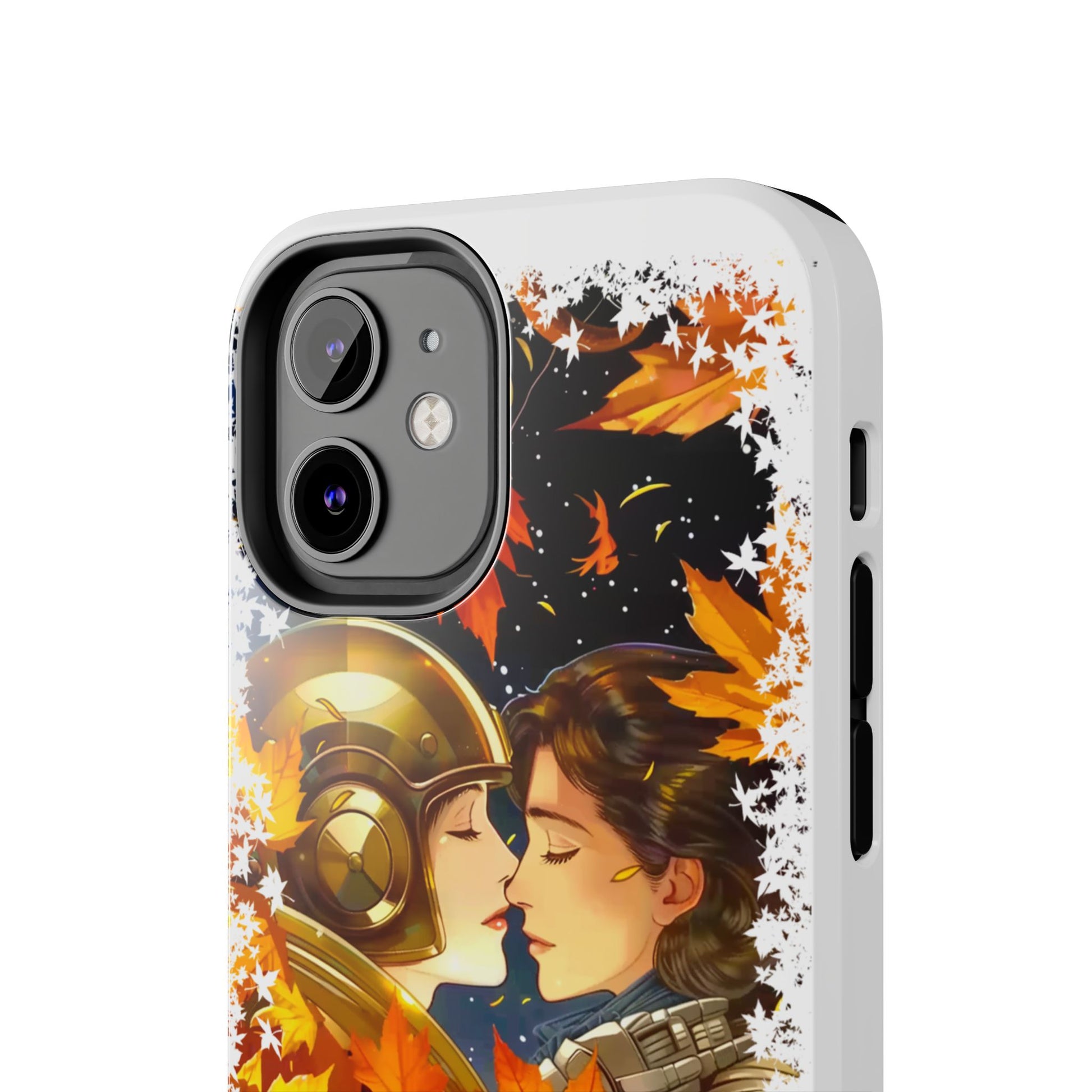 "Mad Love" Phone Case, Fall Themed,  Protector, Seasonal Tech Accessories, white.