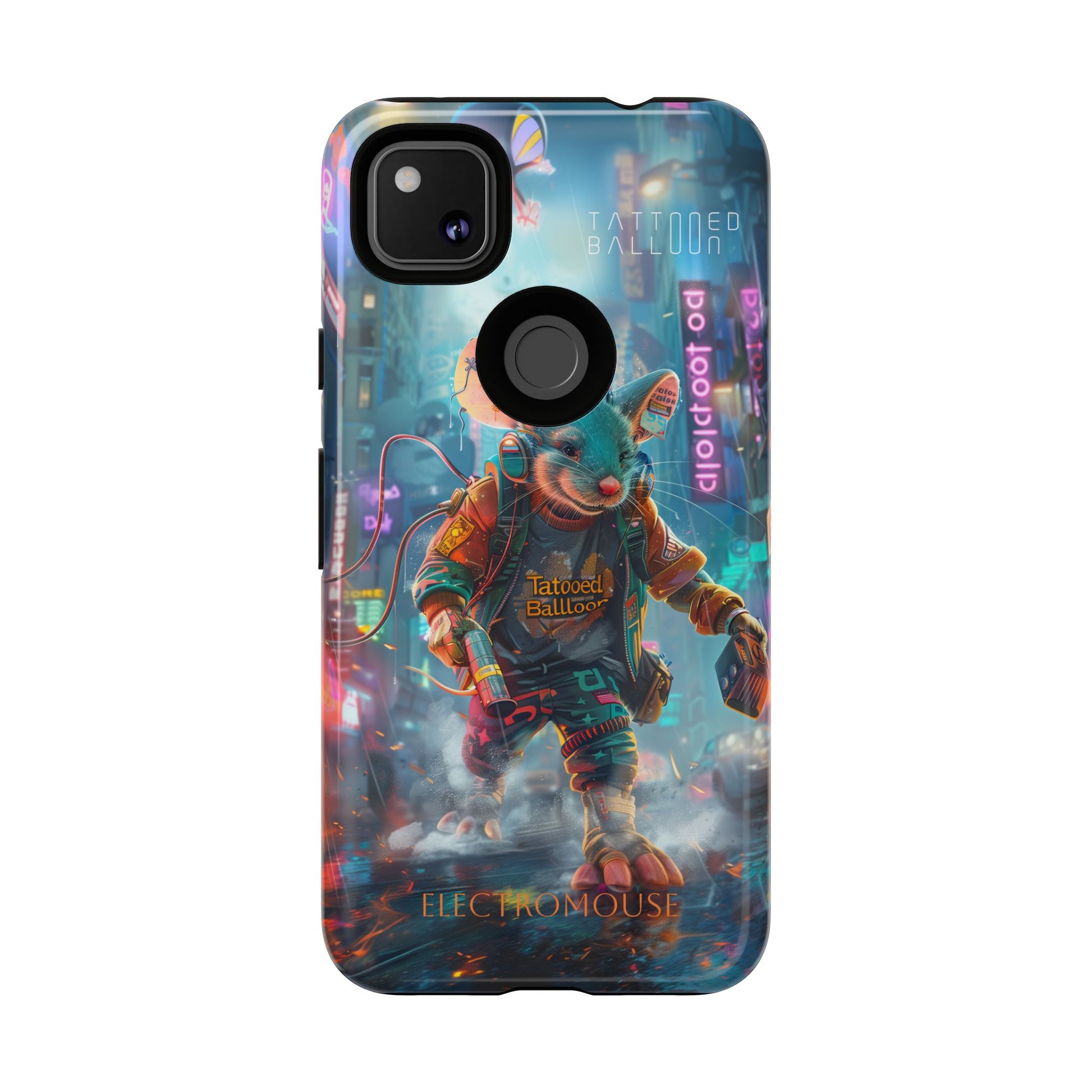 Electromouse Cyber City Design from Tattooed Balloon's 'Dirty Circuits' Album, Phone Cases