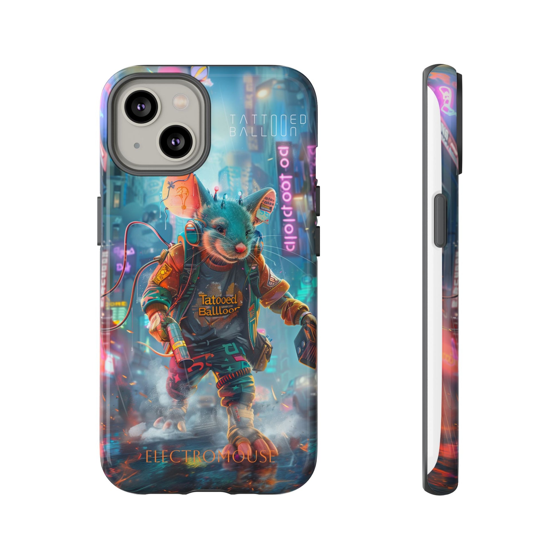 Electromouse Cyber City Design from Tattooed Balloon's 'Dirty Circuits' Album, Phone Cases