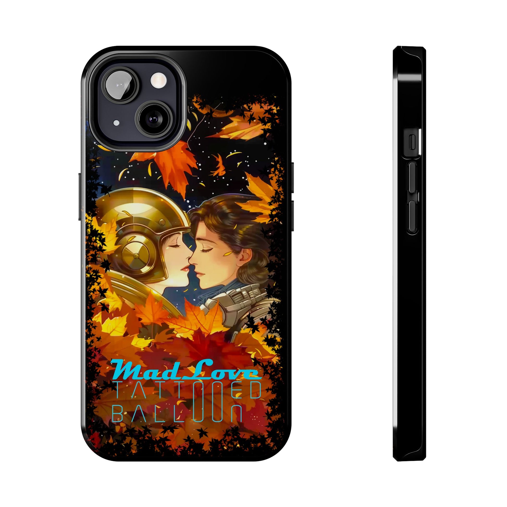 Tattooed Balloon, Unique Phone Covers, Mad Love Design, Autumn Vibes, Romantic Quotes Tough Phone Cases for Her | Fall Accessories, Couple Gifts,