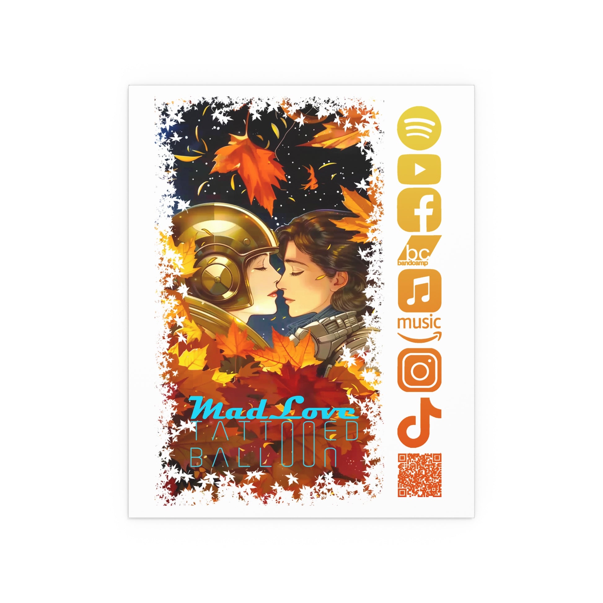 Silk Poster of Mad Love by Tattooed Balloon  (White Background)