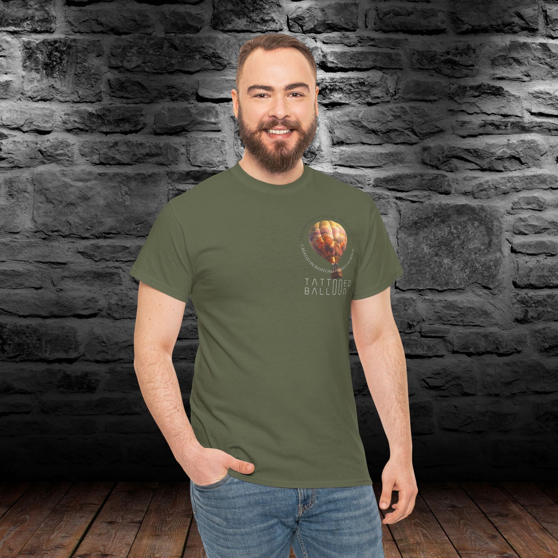 Tattooed Balloon Tee, Casual Wear, Outdoor Adventure T-Shirt, Festival Apparel, Summer Vibes Clothing, Unique Gift Idea