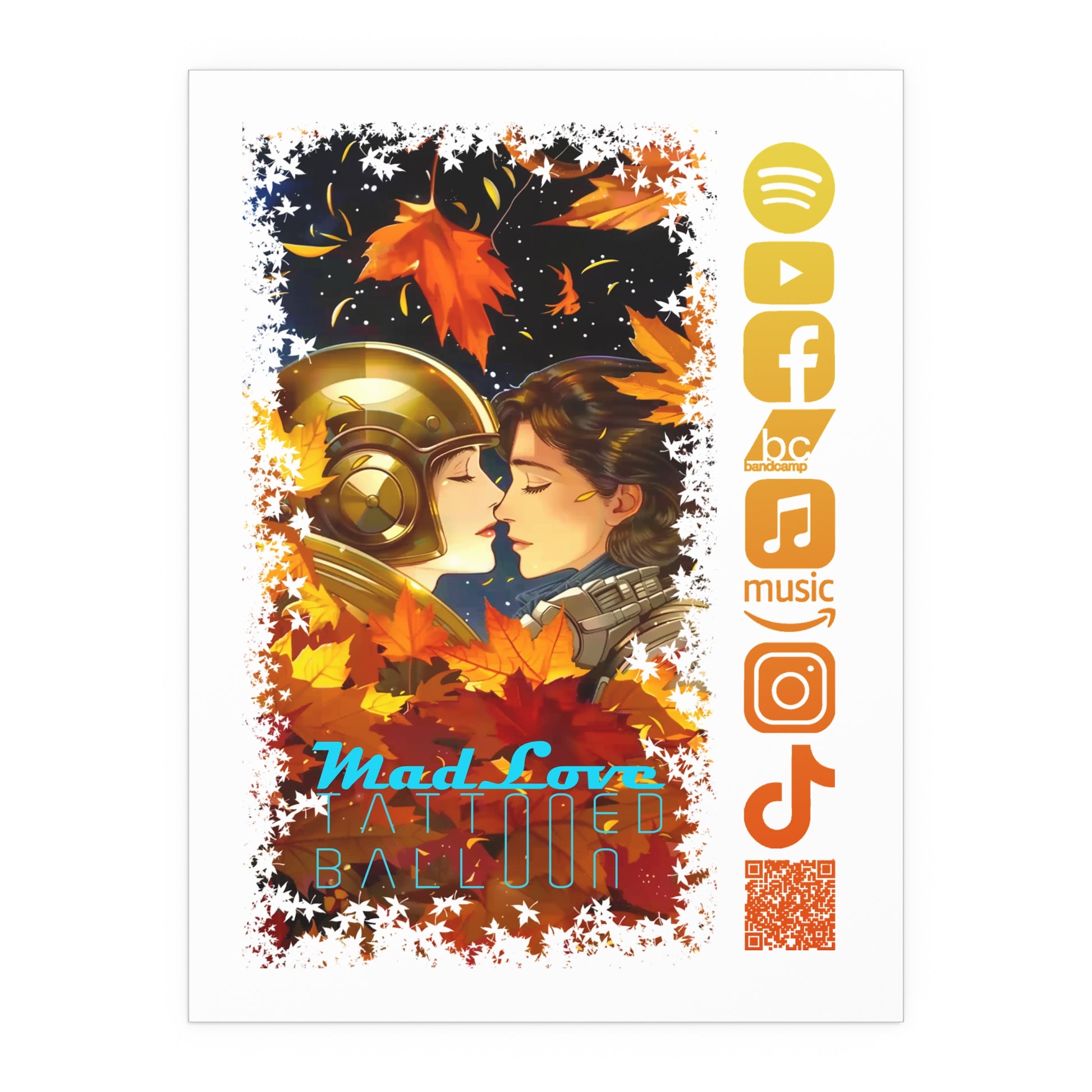 Silk Poster of Mad Love by Tattooed Balloon  (White Background)