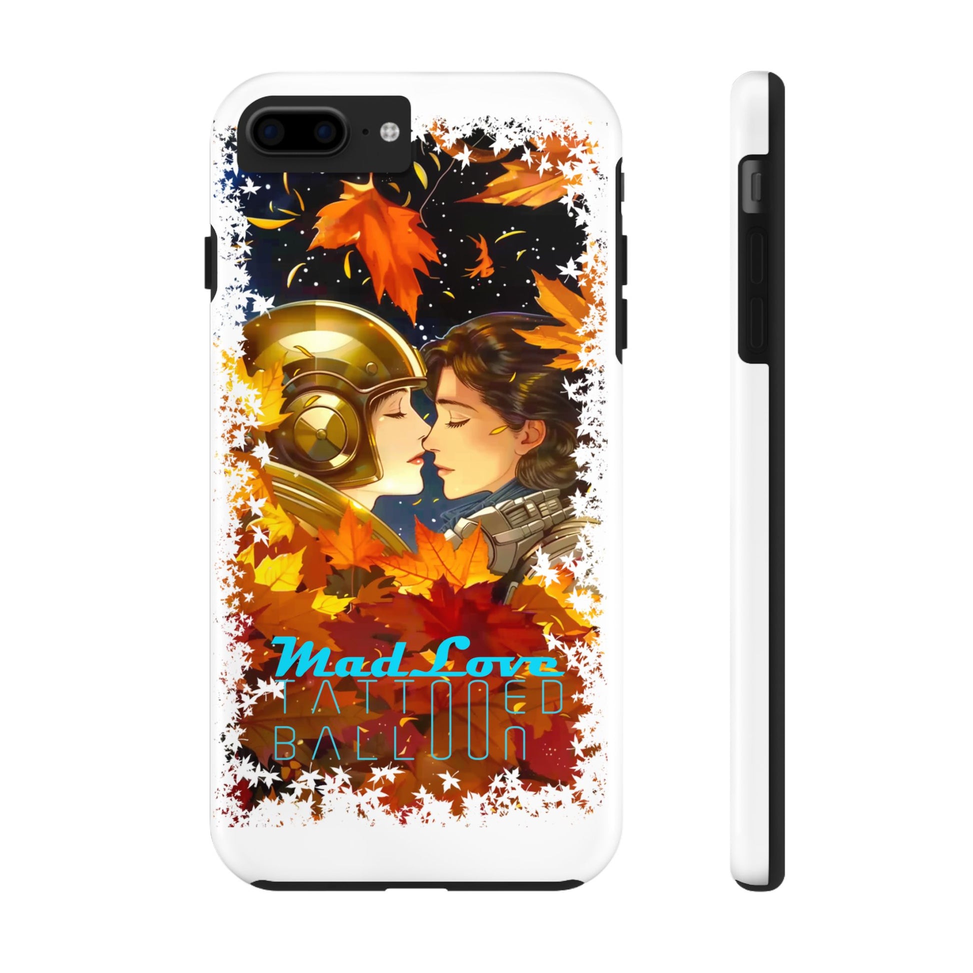 "Mad Love" Phone Case, Fall Themed,  Protector, Seasonal Tech Accessories, white.