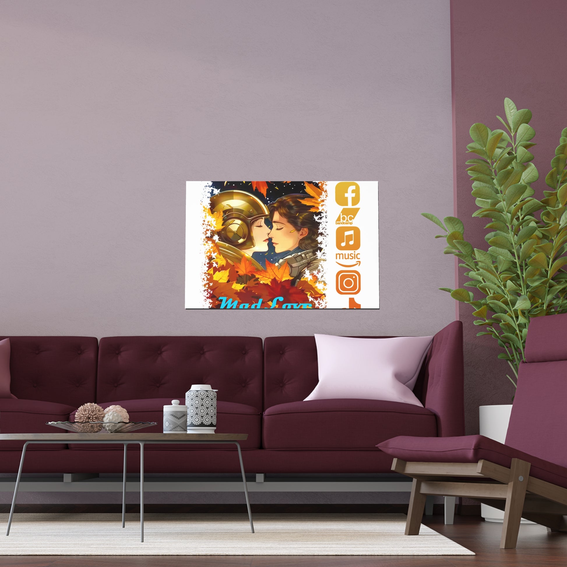 Silk Poster of Mad Love by Tattooed Balloon  (White Background)