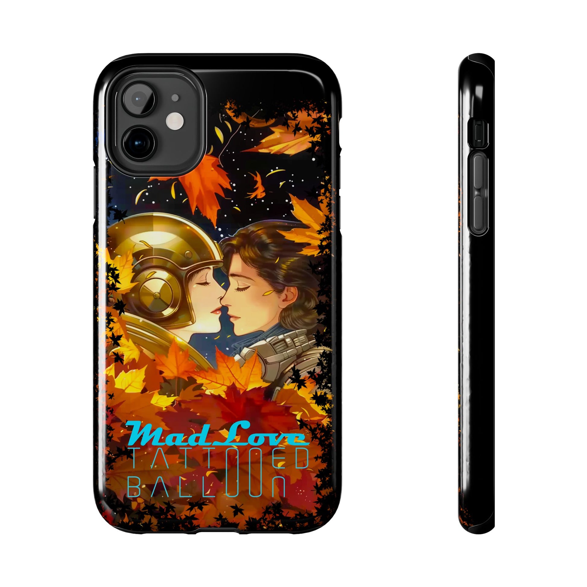 Tattooed Balloon, Unique Phone Covers, Mad Love Design, Autumn Vibes, Romantic Quotes Tough Phone Cases for Her | Fall Accessories, Couple Gifts,