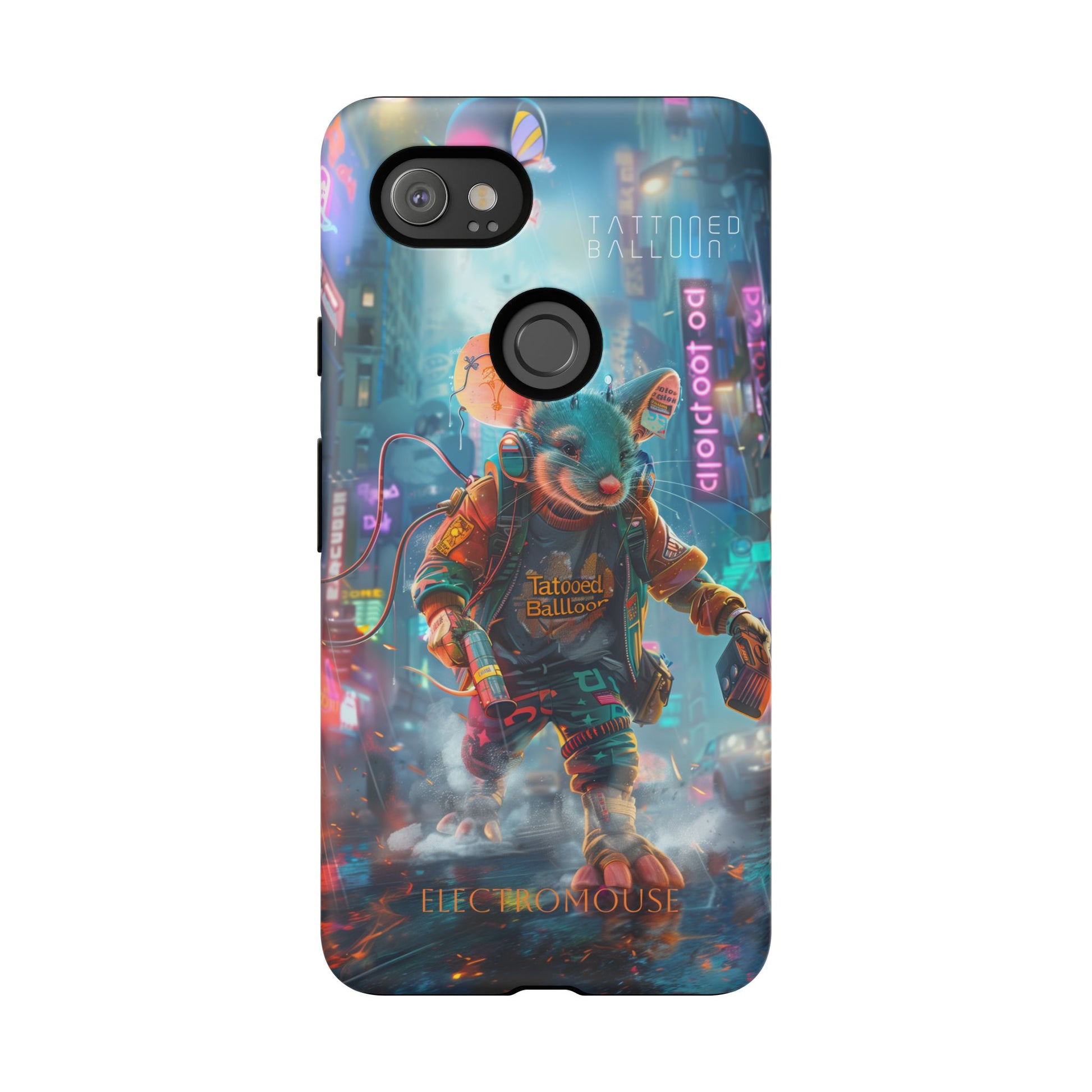 Electromouse Cyber City Design from Tattooed Balloon's 'Dirty Circuits' Album, Phone Cases