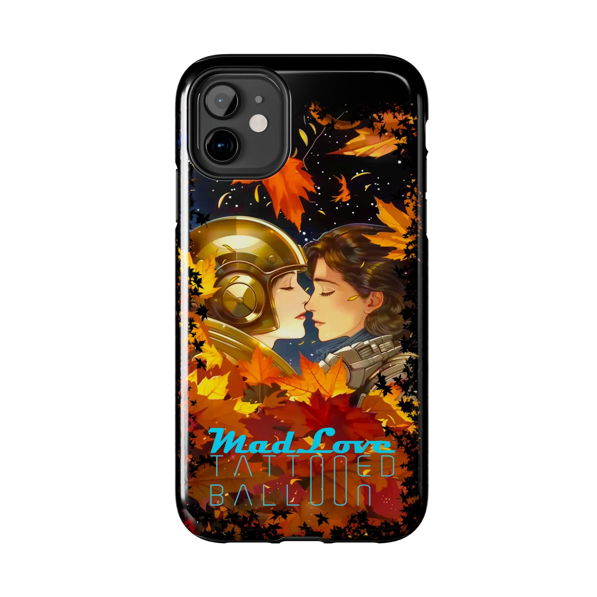 Tattooed Balloon, Unique Phone Covers, Mad Love Design, Autumn Vibes, Romantic Quotes Tough Phone Cases for Her | Fall Accessories, Couple Gifts,