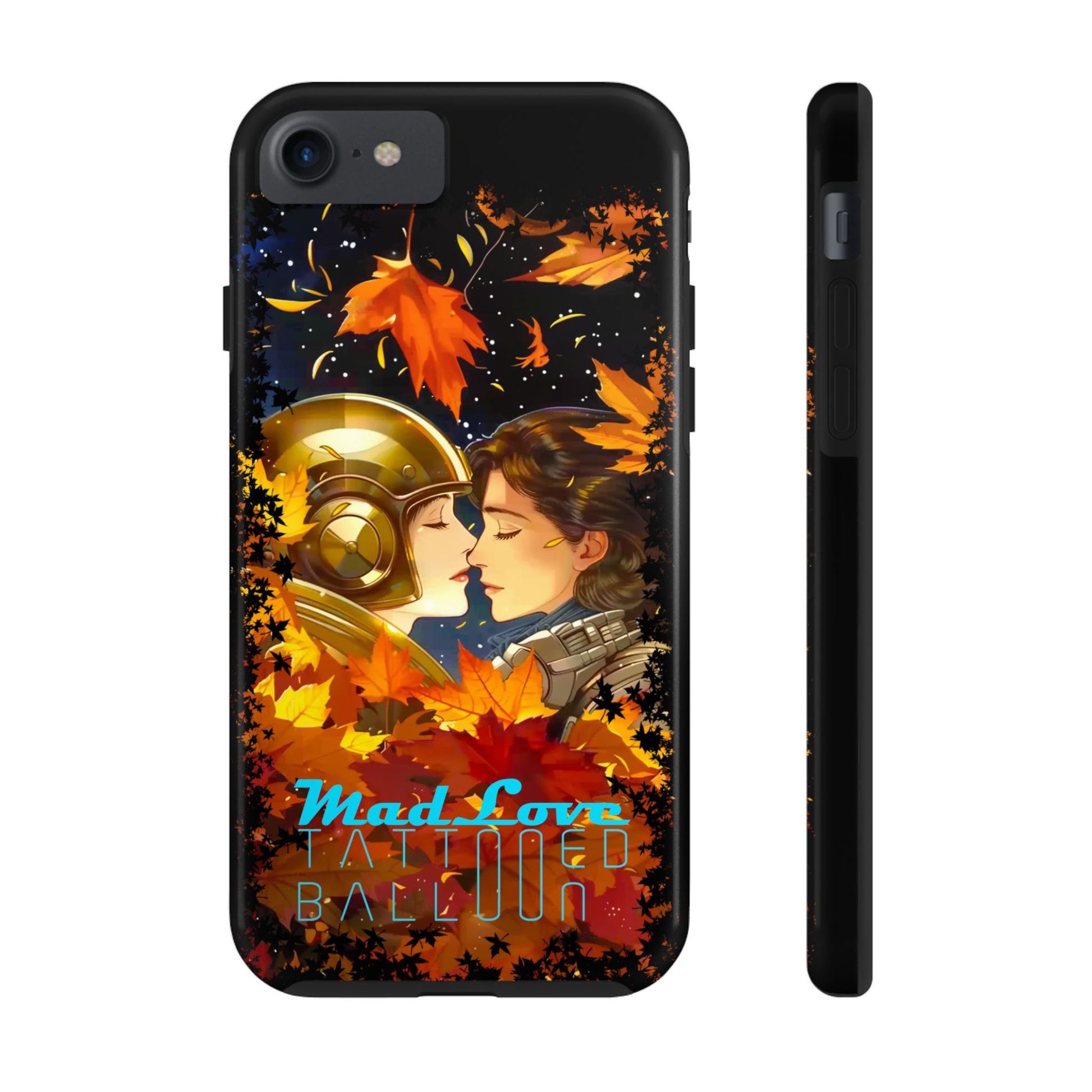 Tattooed Balloon, Unique Phone Covers, Mad Love Design, Autumn Vibes, Romantic Quotes Tough Phone Cases for Her | Fall Accessories, Couple Gifts,