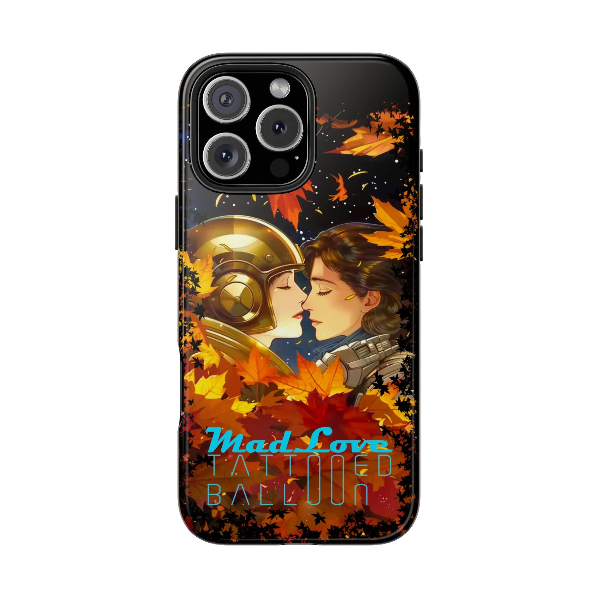 Tattooed Balloon, Unique Phone Covers, Mad Love Design, Autumn Vibes, Romantic Quotes Tough Phone Cases for Her | Fall Accessories, Couple Gifts,