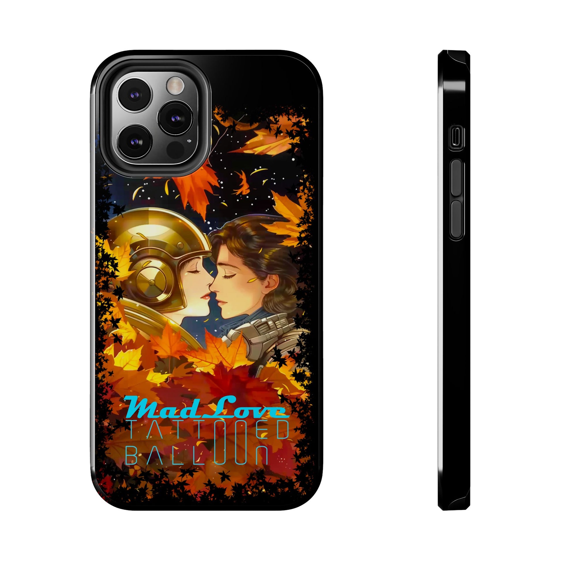 Tattooed Balloon, Unique Phone Covers, Mad Love Design, Autumn Vibes, Romantic Quotes Tough Phone Cases for Her | Fall Accessories, Couple Gifts,