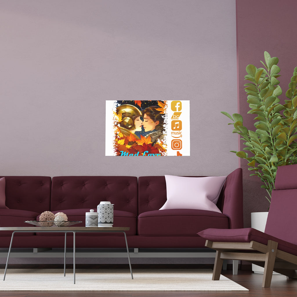 Silk Poster of Mad Love by Tattooed Balloon  (White Background)