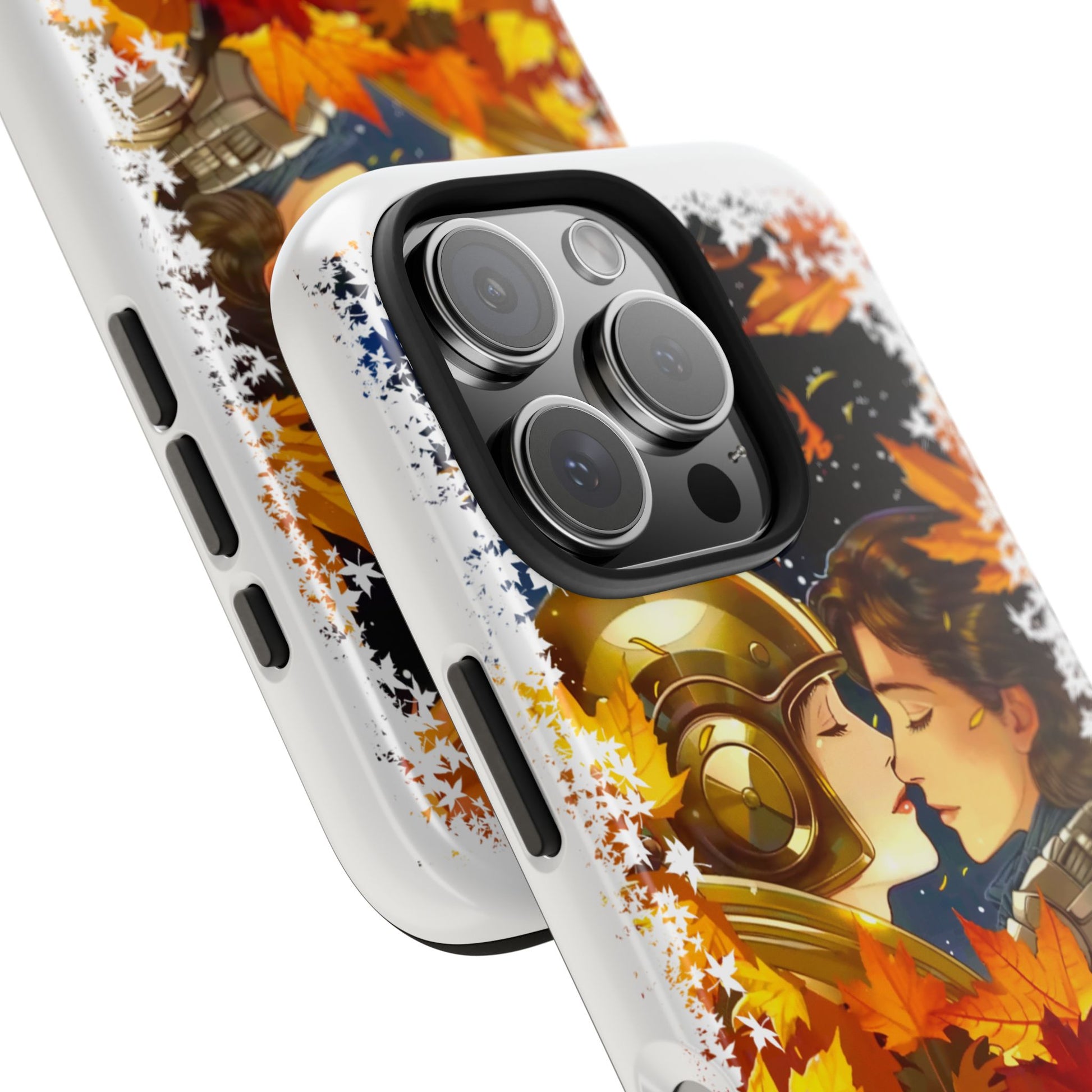 "Mad Love" Phone Case, Fall Themed,  Protector, Seasonal Tech Accessories, white.