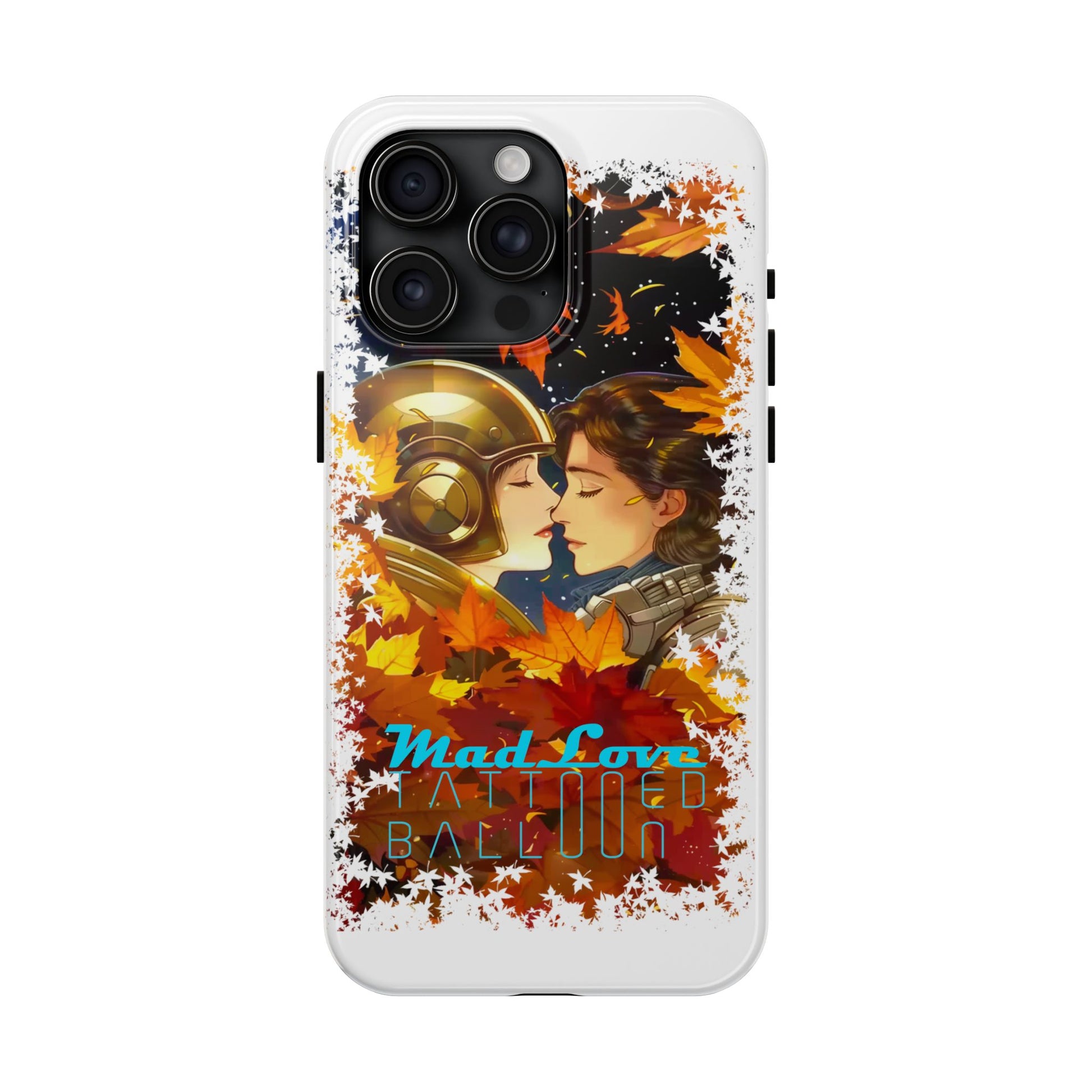 "Mad Love" Phone Case, Fall Themed,  Protector, Seasonal Tech Accessories, white.