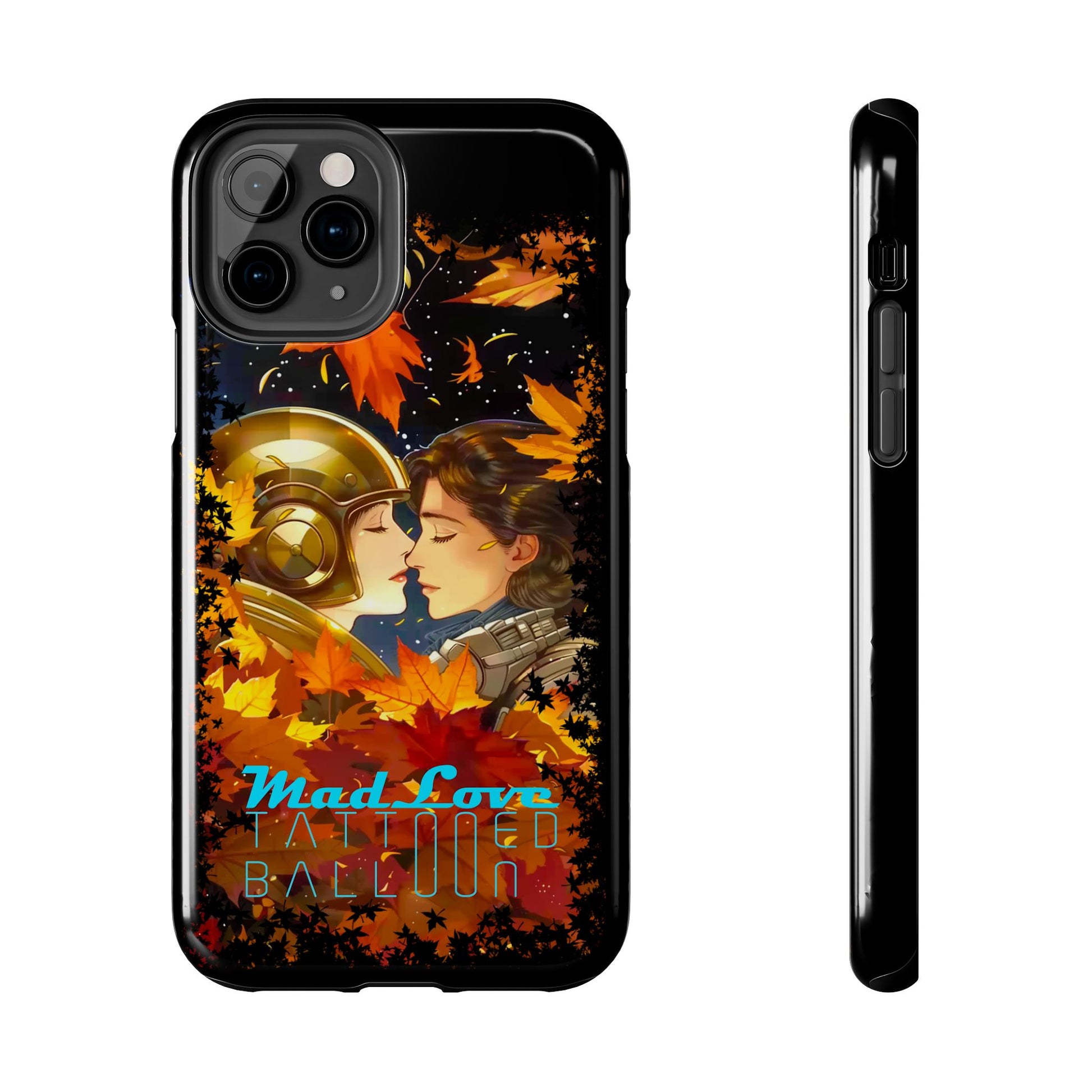 Tattooed Balloon, Unique Phone Covers, Mad Love Design, Autumn Vibes, Romantic Quotes Tough Phone Cases for Her | Fall Accessories, Couple Gifts,