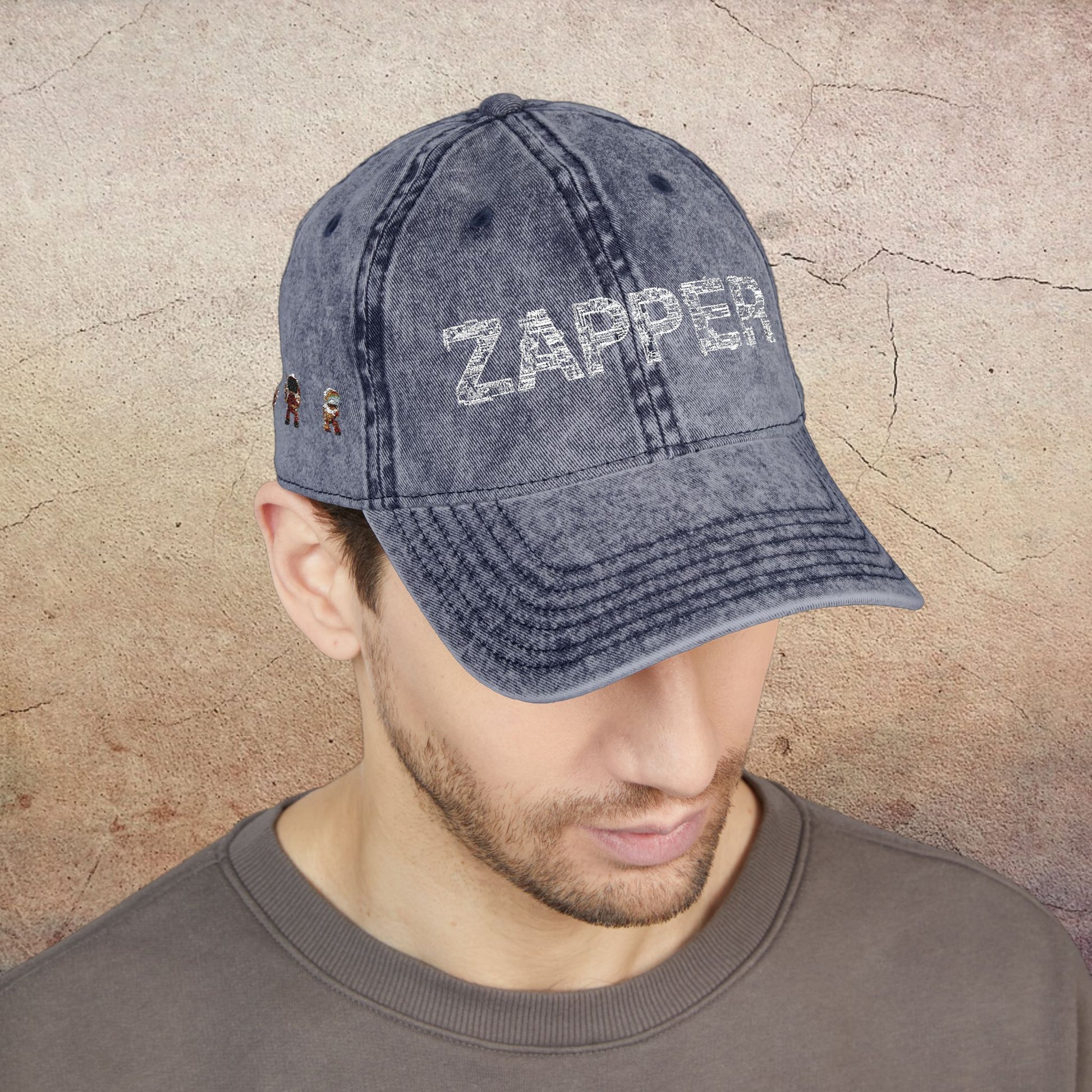 "Zapper" Vintage Embroidered Cap, Retro Hat for Casual Style, Dad Hat, Gift for Music Lovers, Vintage Fashion Accessory