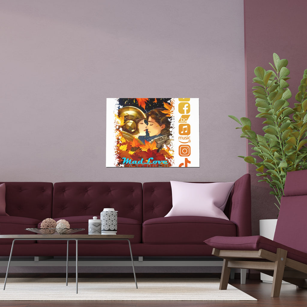 Silk Poster of Mad Love by Tattooed Balloon  (White Background)