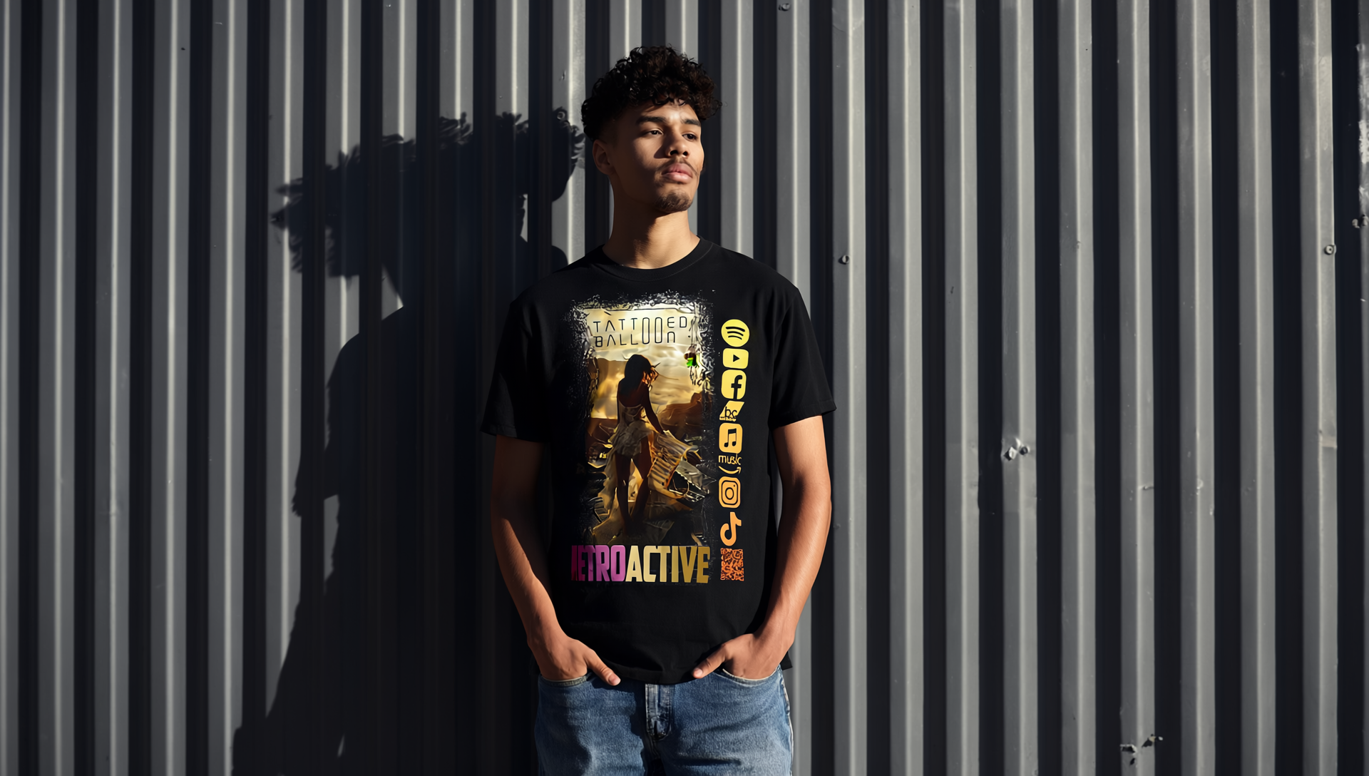 Retro-Active Tee by Tattooed Balloon, Festival Apparel