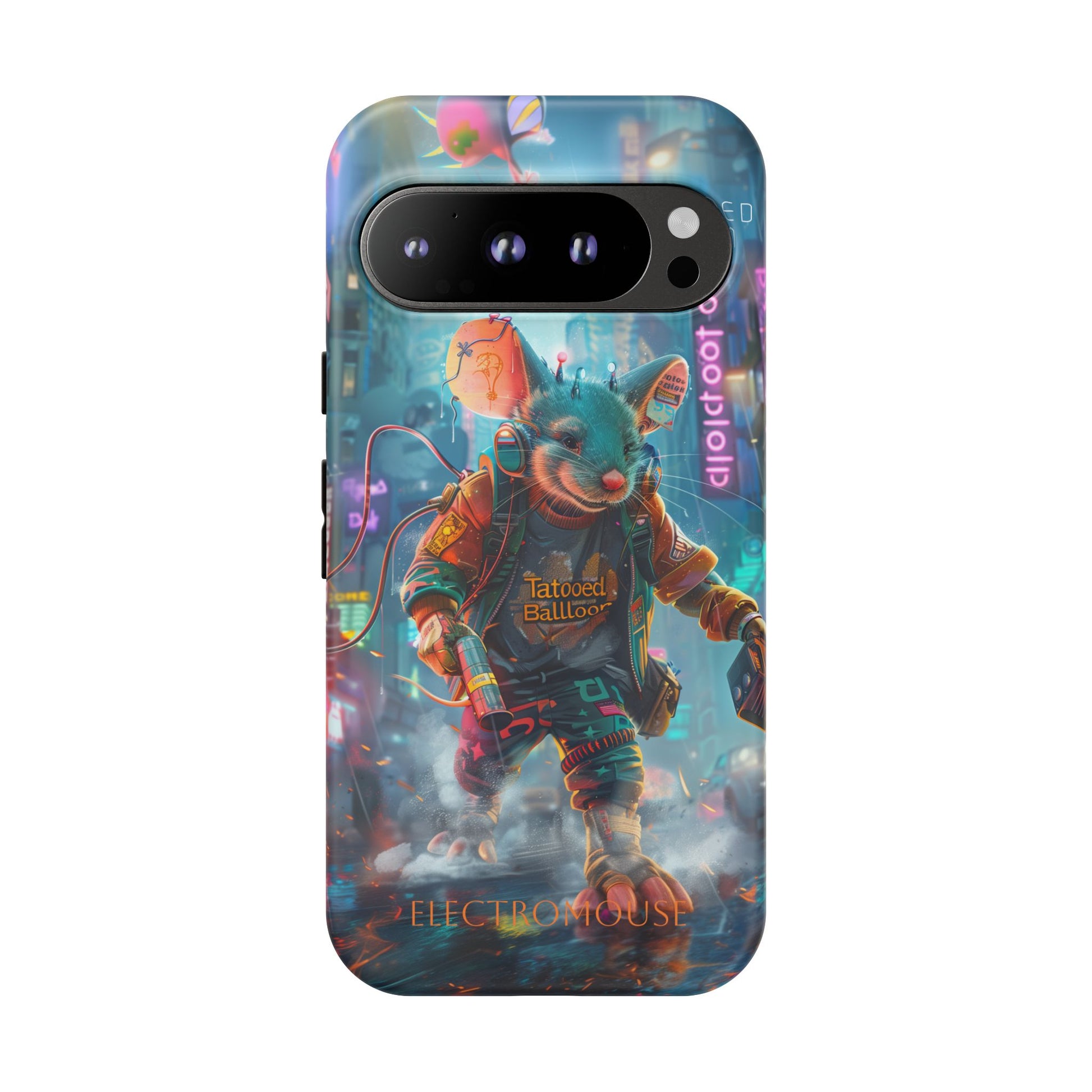 Electromouse Cyber City Design from Tattooed Balloon's 'Dirty Circuits' Album, Phone Cases