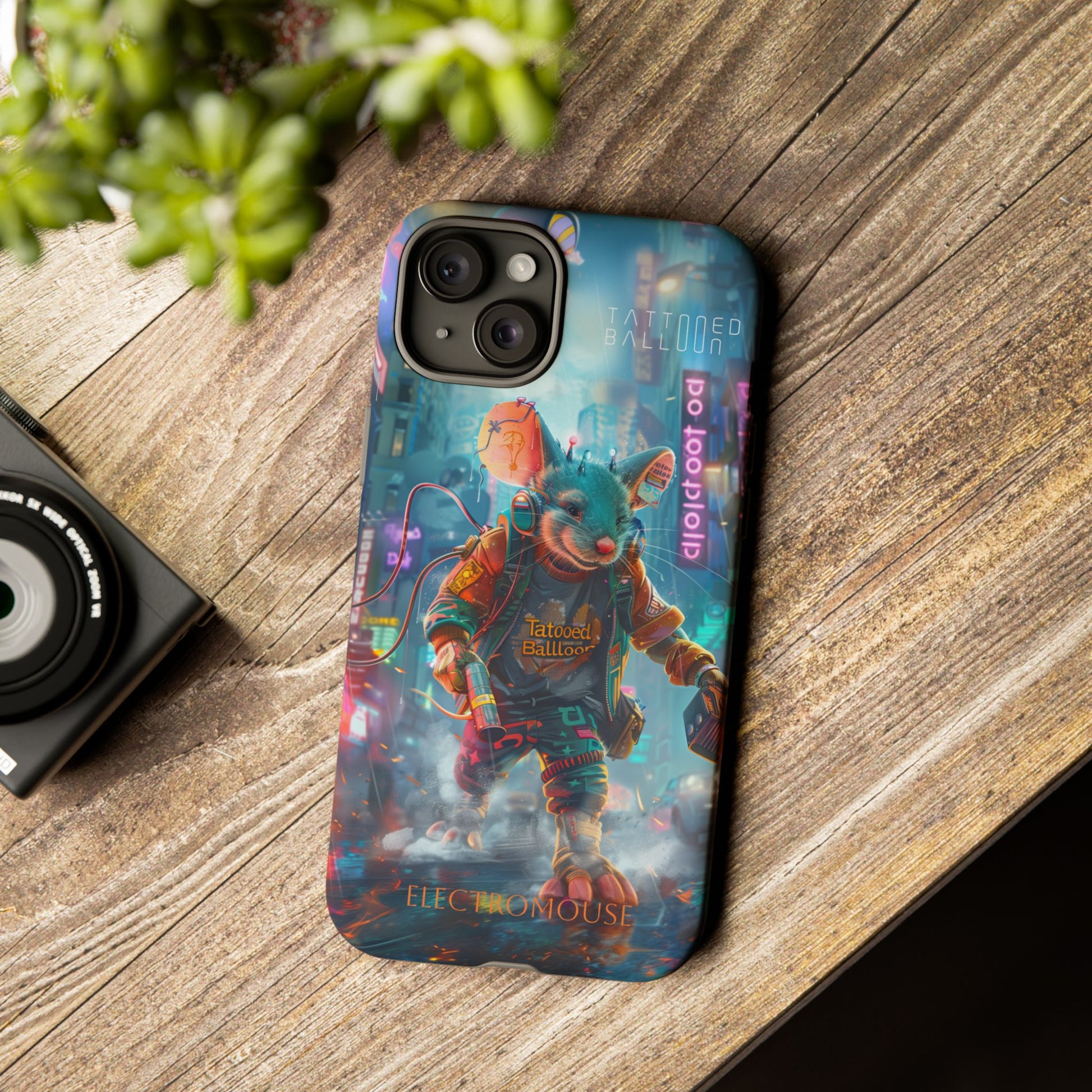 Electromouse Cyber City Design from Tattooed Balloon's 'Dirty Circuits' Album, Phone Cases