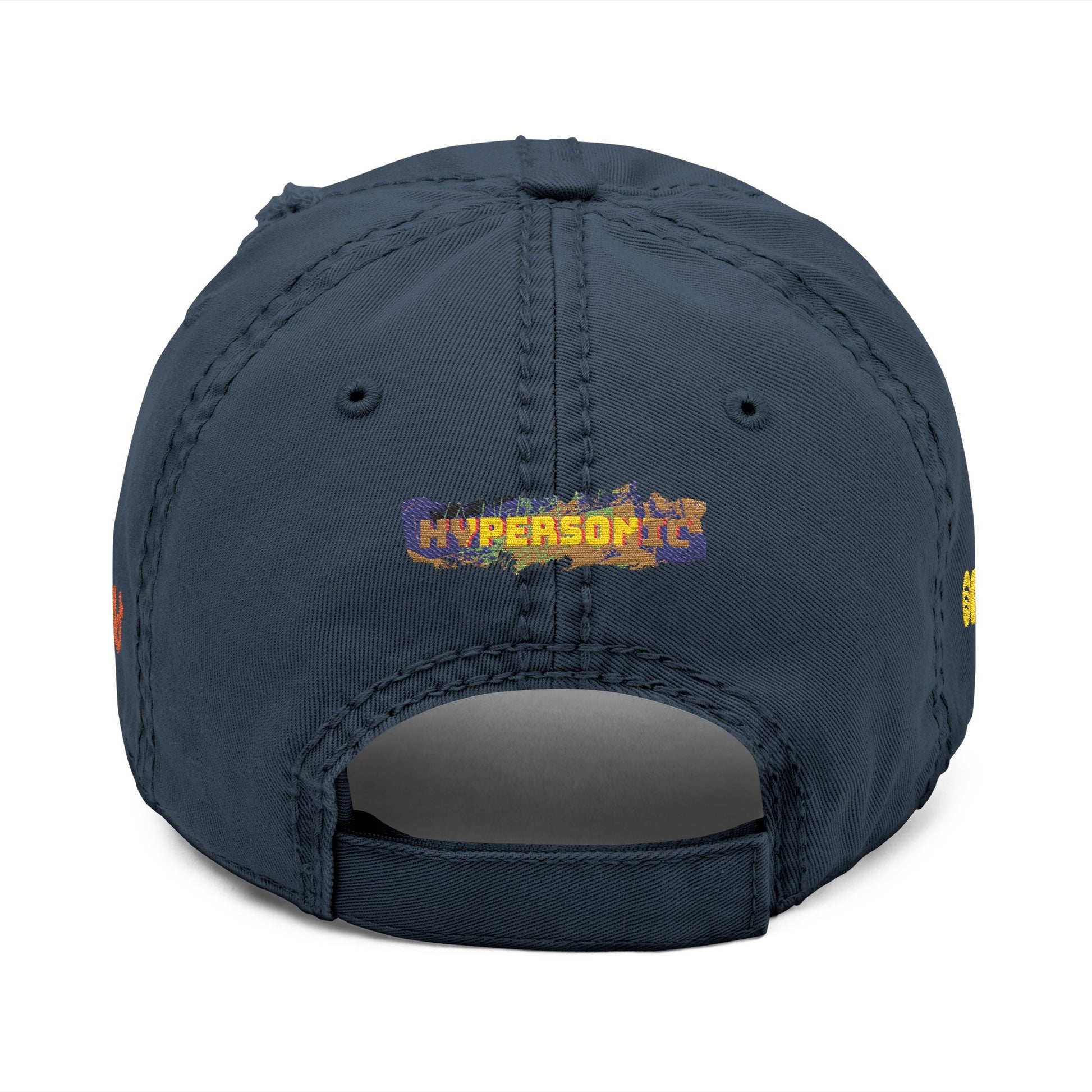 Tattooed Balloon Fan Cap, Embroidered Distressed Cap