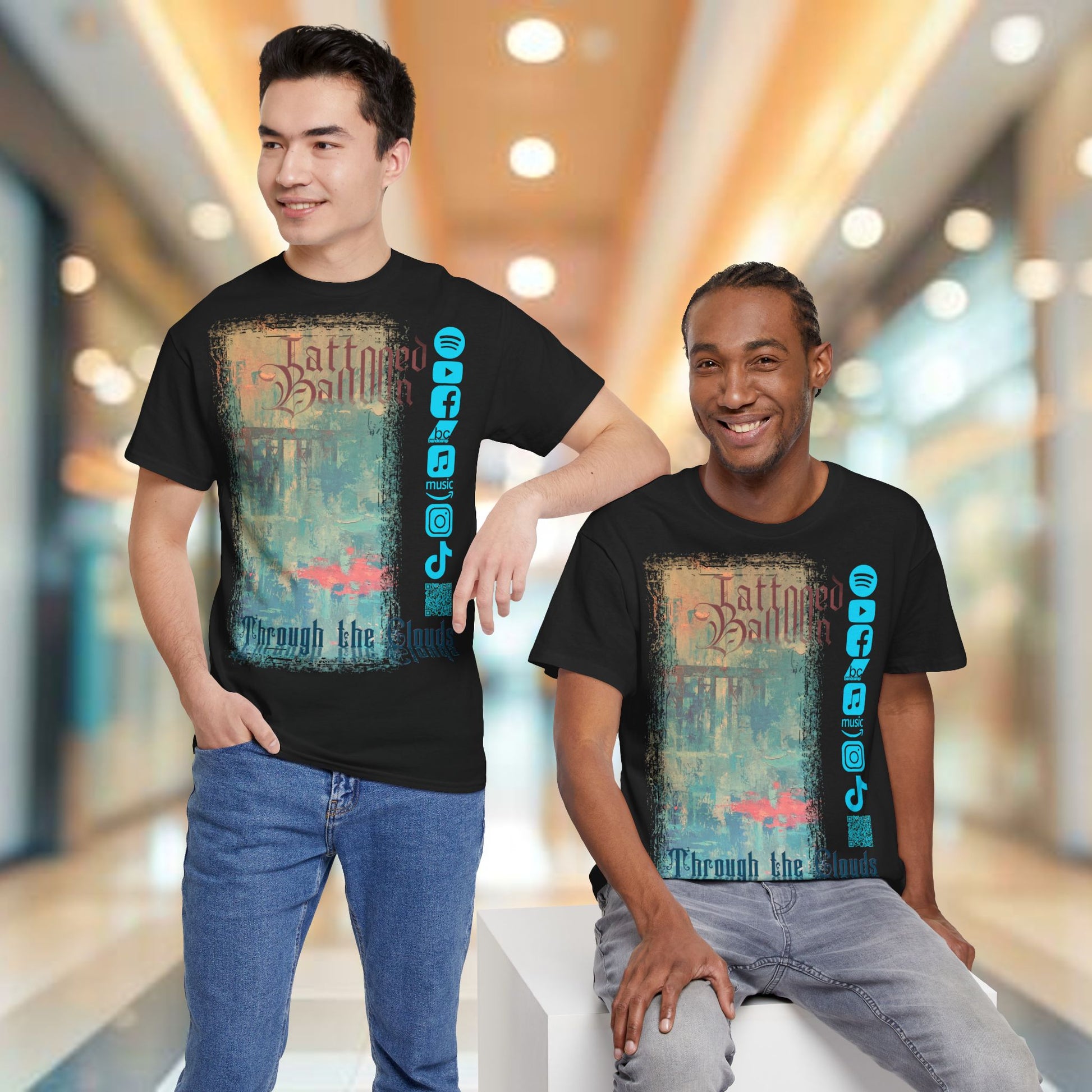 "Through The Clouds" Album Tee by Tattooed Balloon, Festival Apparel