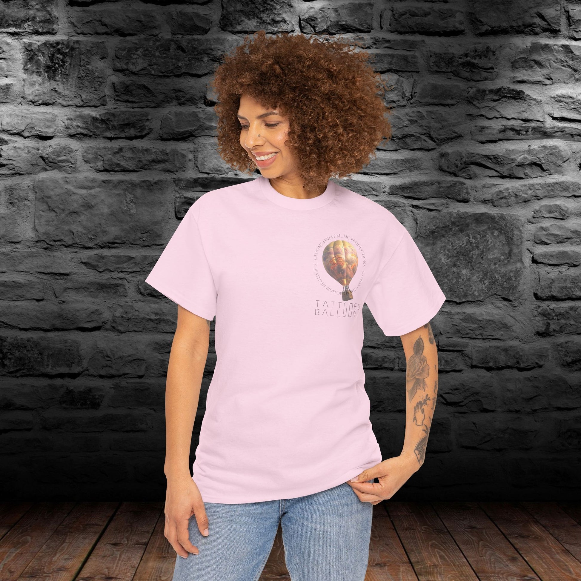 Tattooed Balloon Tee, Casual Wear, Outdoor Adventure T-Shirt, Festival Apparel, Summer Vibes Clothing, Unique Gift Idea