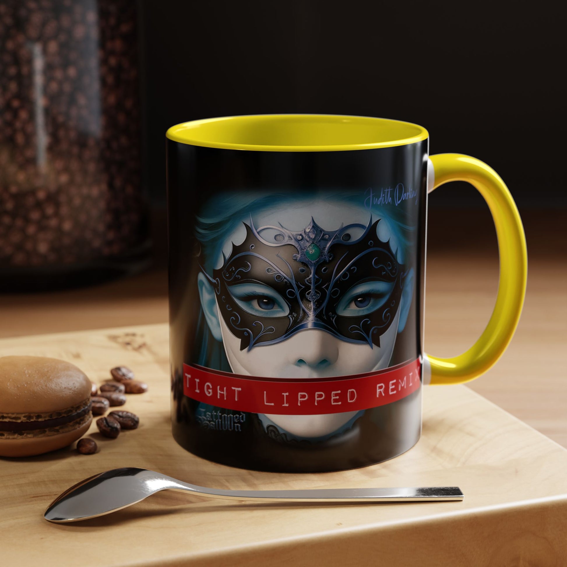 "Judith Darling" Mystical Masquerade Coffee Mug from Tattooed Balloon