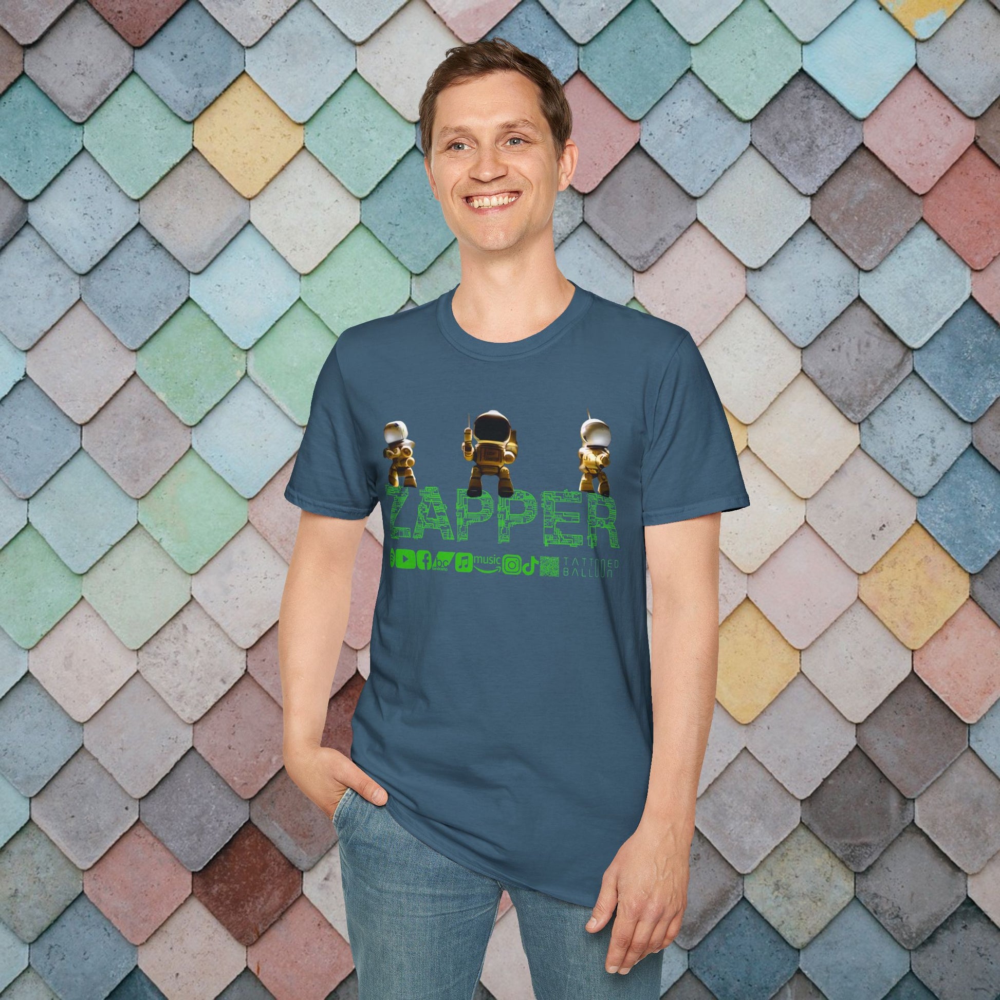 Zapper T-Shirt, Vibrant Graphic Tee with Fun Animation, Easygoing Streetwear, Gift for Gamers, Casual Summer Top