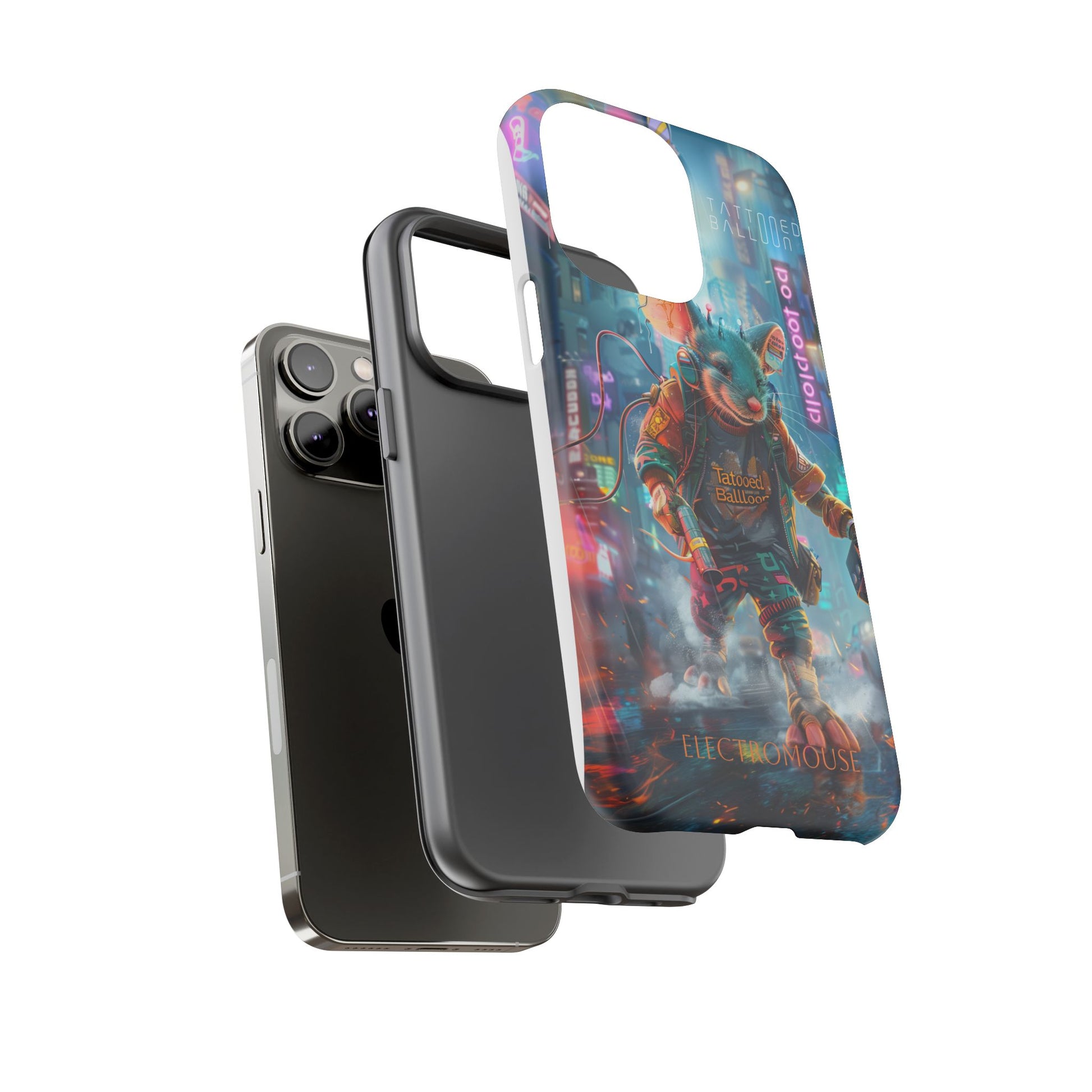 Electromouse Cyber City Design from Tattooed Balloon's 'Dirty Circuits' Album, Phone Cases