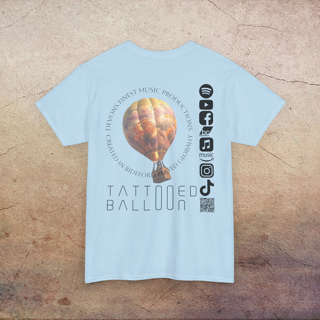 Tattooed Balloon Tee, Casual Wear, Outdoor Adventure T-Shirt, Festival Apparel, Summer Vibes Clothing, Unique Gift Idea