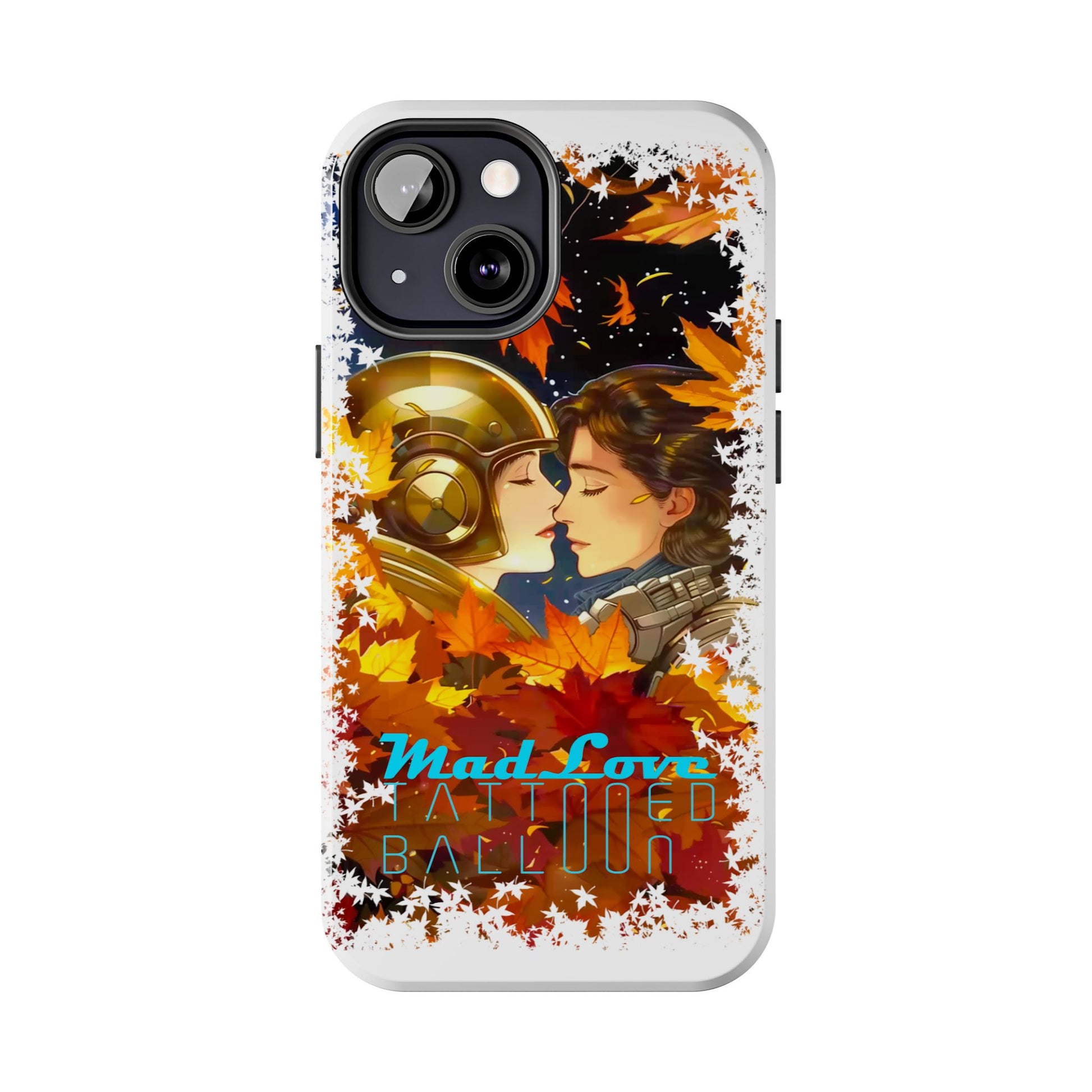 "Mad Love" Phone Case, Fall Themed,  Protector, Seasonal Tech Accessories, white.