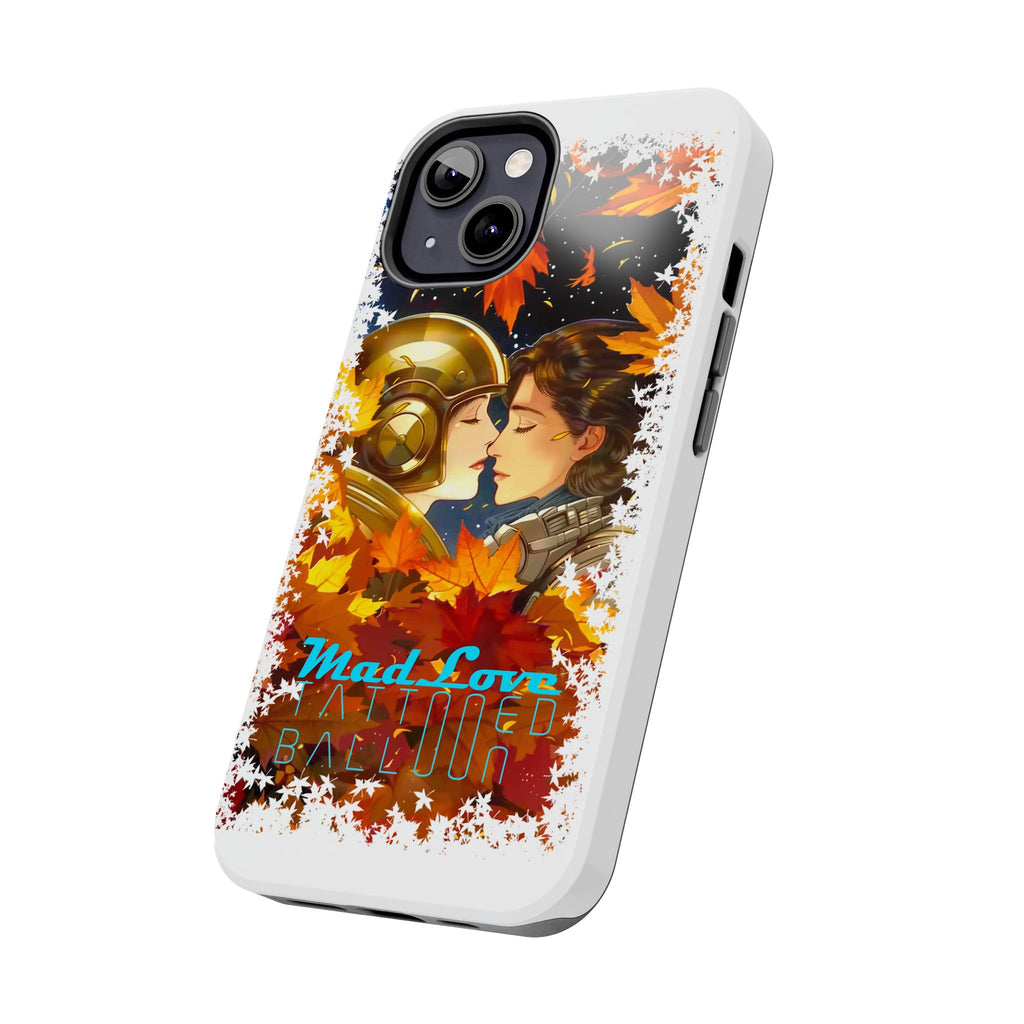 "Mad Love" Phone Case, Fall Themed,  Protector, Seasonal Tech Accessories, white.