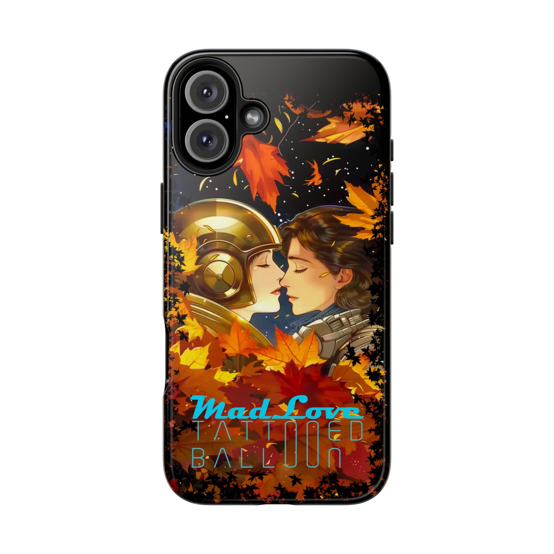 Tattooed Balloon, Unique Phone Covers, Mad Love Design, Autumn Vibes, Romantic Quotes Tough Phone Cases for Her | Fall Accessories, Couple Gifts,