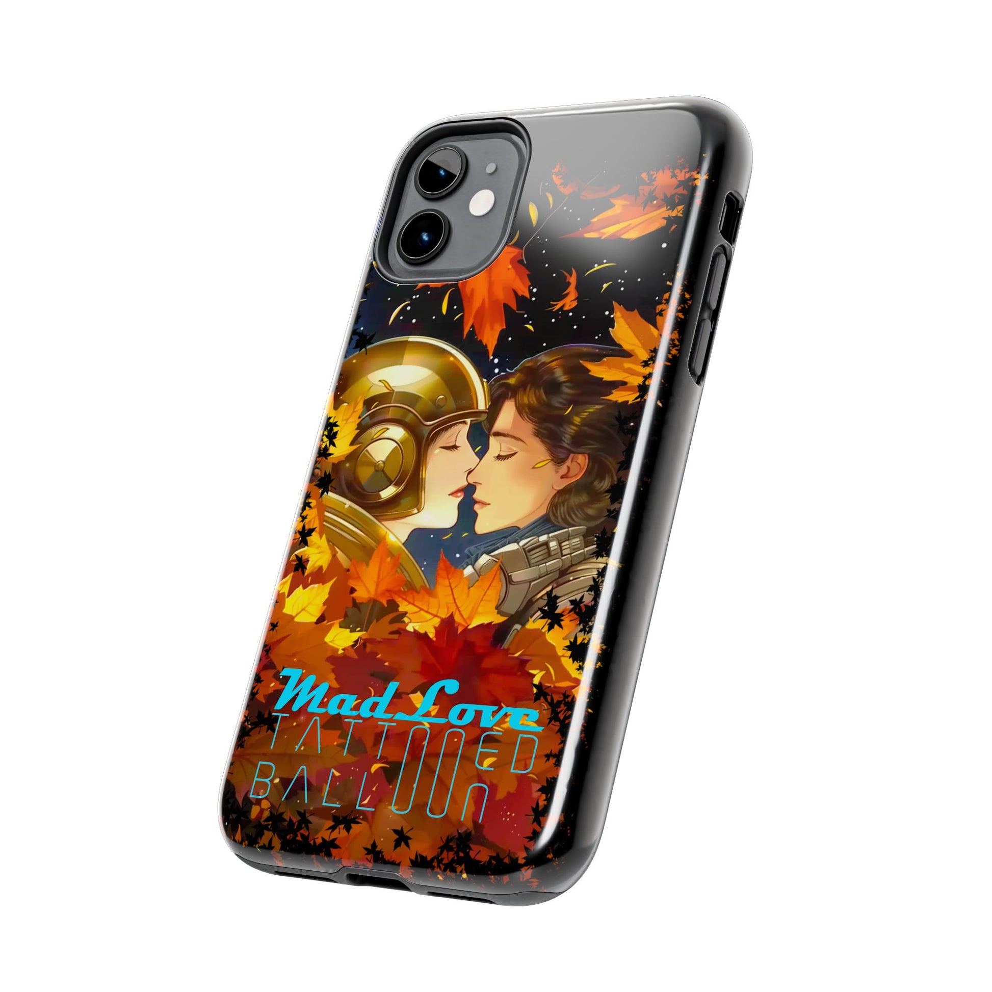 Tattooed Balloon, Unique Phone Covers, Mad Love Design, Autumn Vibes, Romantic Quotes Tough Phone Cases for Her | Fall Accessories, Couple Gifts,