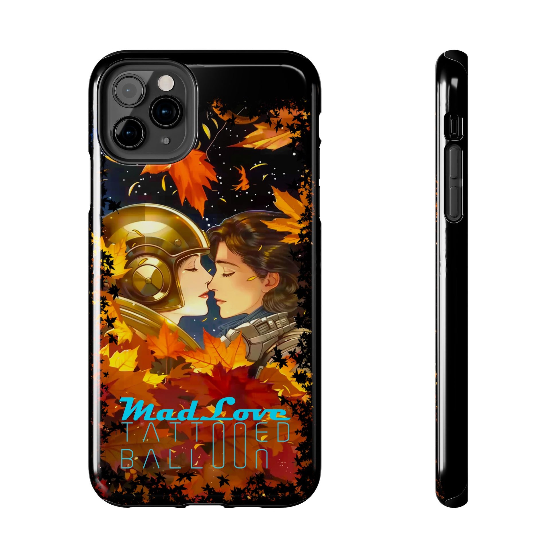 Tattooed Balloon, Unique Phone Covers, Mad Love Design, Autumn Vibes, Romantic Quotes Tough Phone Cases for Her | Fall Accessories, Couple Gifts,