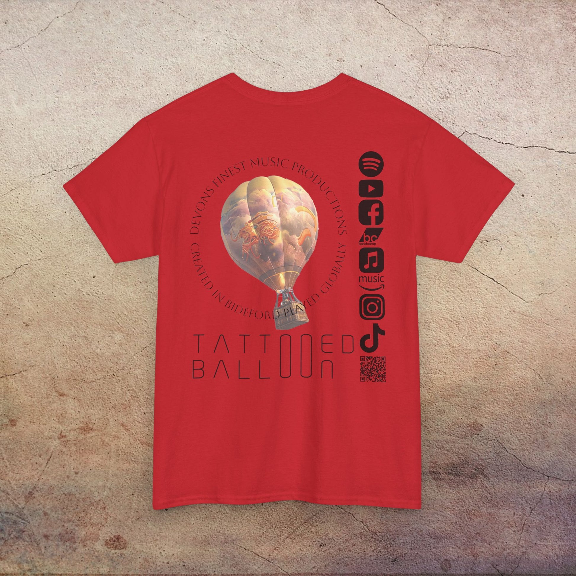 Tattooed Balloon Tee, Casual Wear, Outdoor Adventure T-Shirt, Festival Apparel, Summer Vibes Clothing, Unique Gift Idea