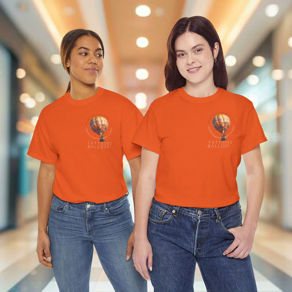Tattooed Balloon Tee, Casual Wear, Outdoor Adventure T-Shirt, Festival Apparel, Summer Vibes Clothing, Unique Gift Idea