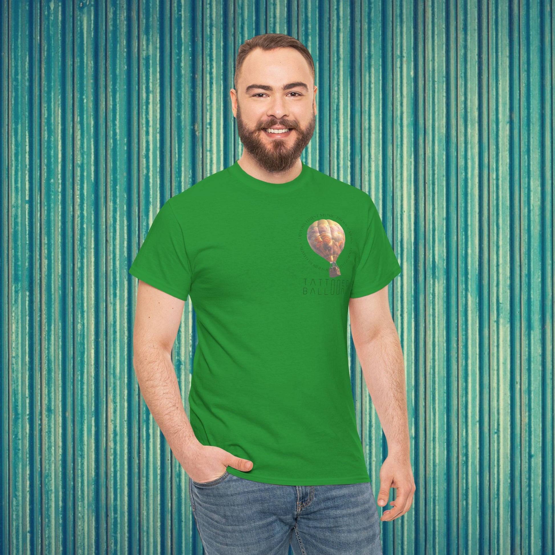 Tattooed Balloon Tee, Casual Wear, Outdoor Adventure T-Shirt, Festival Apparel, Summer Vibes Clothing, Unique Gift Idea