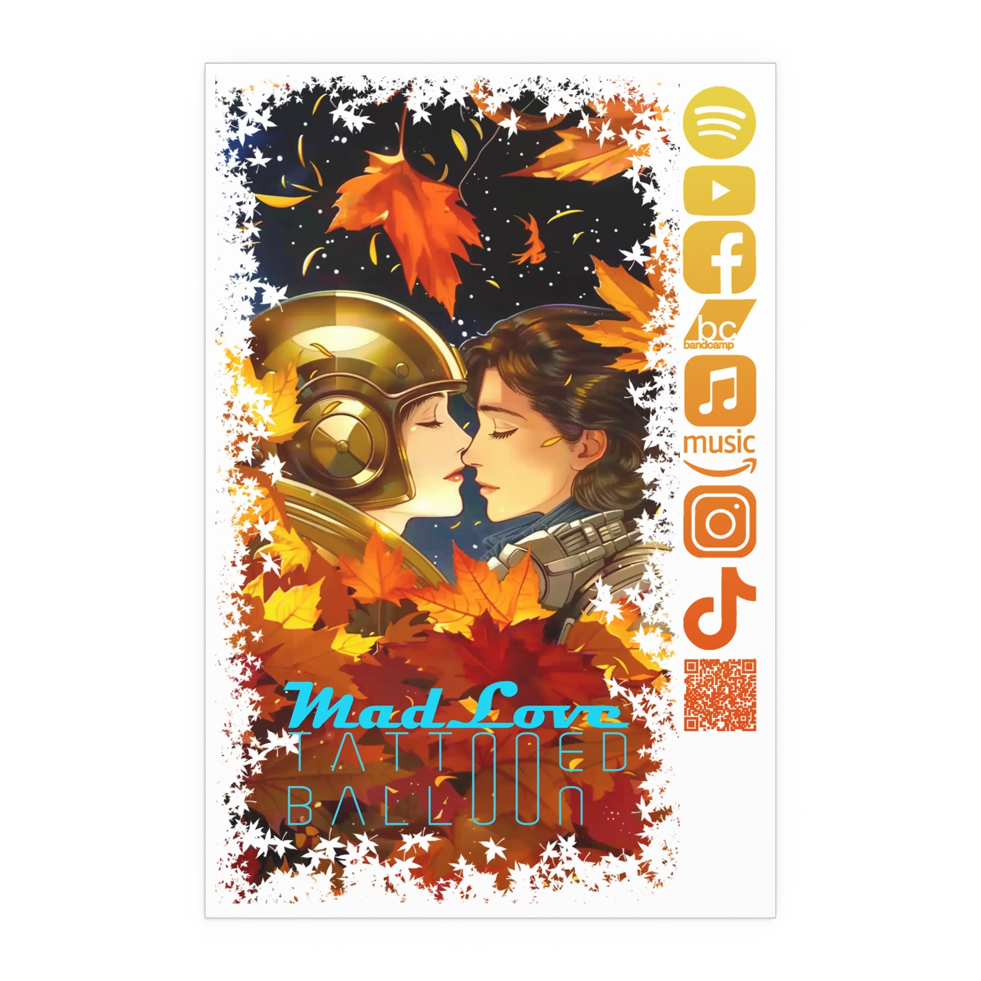 Silk Poster of Mad Love by Tattooed Balloon  (White Background)