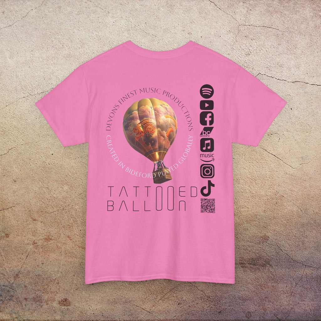 Tattooed Balloon Tee, Casual Wear, Outdoor Adventure T-Shirt, Festival Apparel, Summer Vibes Clothing, Unique Gift Idea
