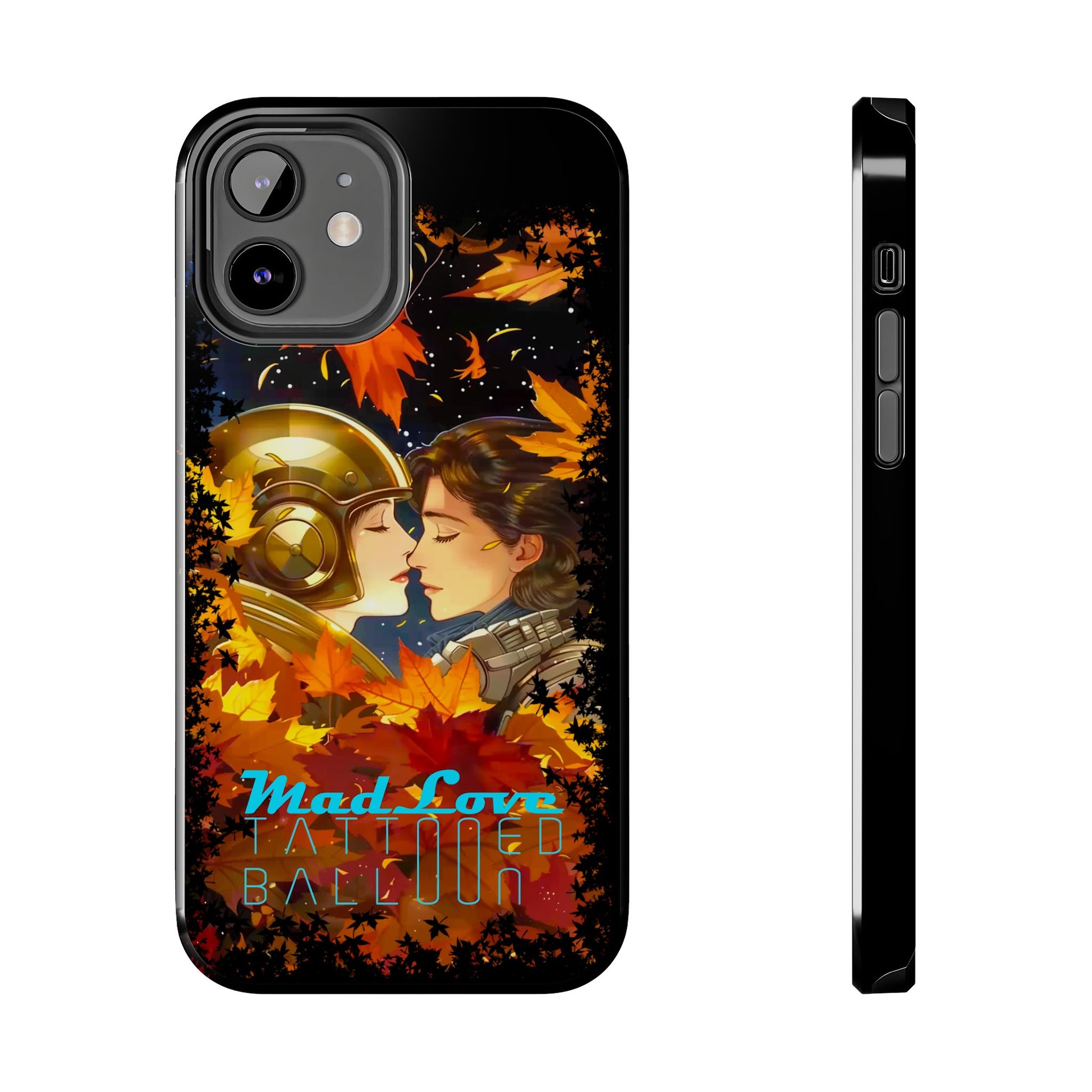 Tattooed Balloon, Unique Phone Covers, Mad Love Design, Autumn Vibes, Romantic Quotes Tough Phone Cases for Her | Fall Accessories, Couple Gifts,